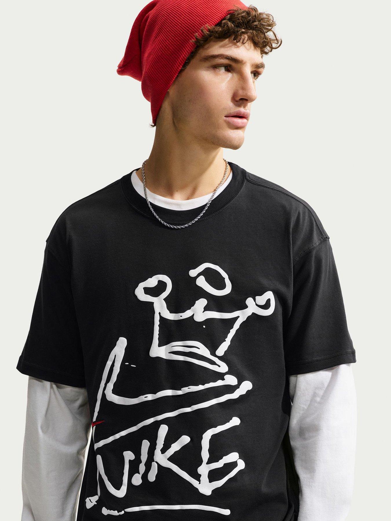 Image 1 of 5 of Nike Mens Hbr Crown Graphic Loose Fit T-shirt - Black