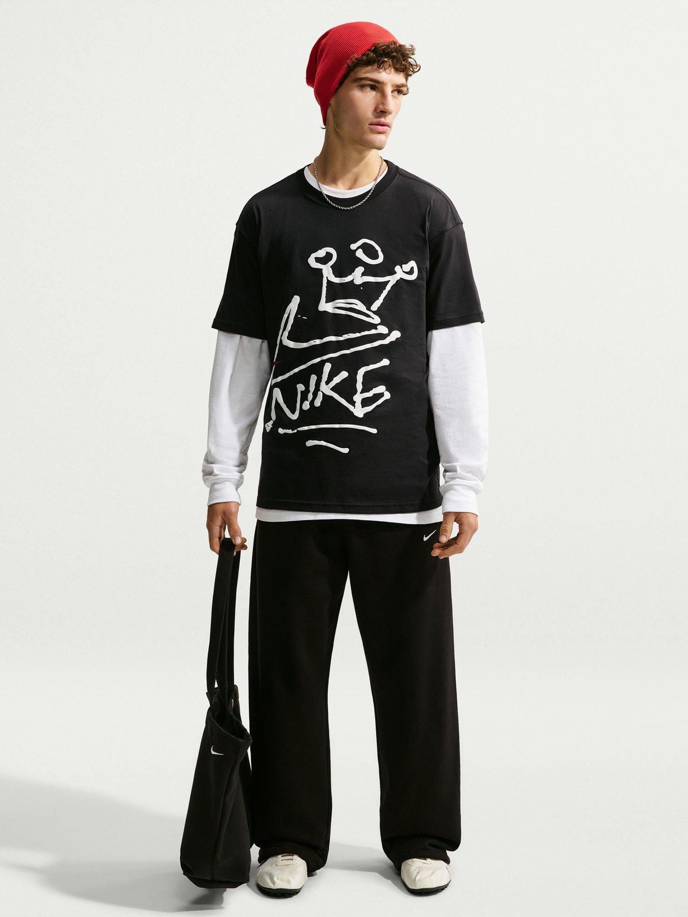 Image 3 of 5 of Nike Mens Hbr Crown Graphic Loose Fit T-shirt - Black