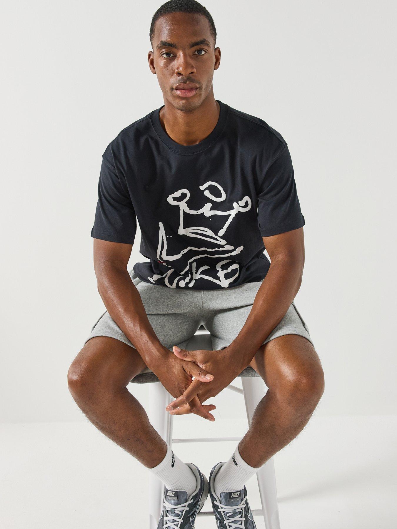 Image 6 of 6 of Nike Mens Loose Fit Crown Graphic T-Shirt - Black