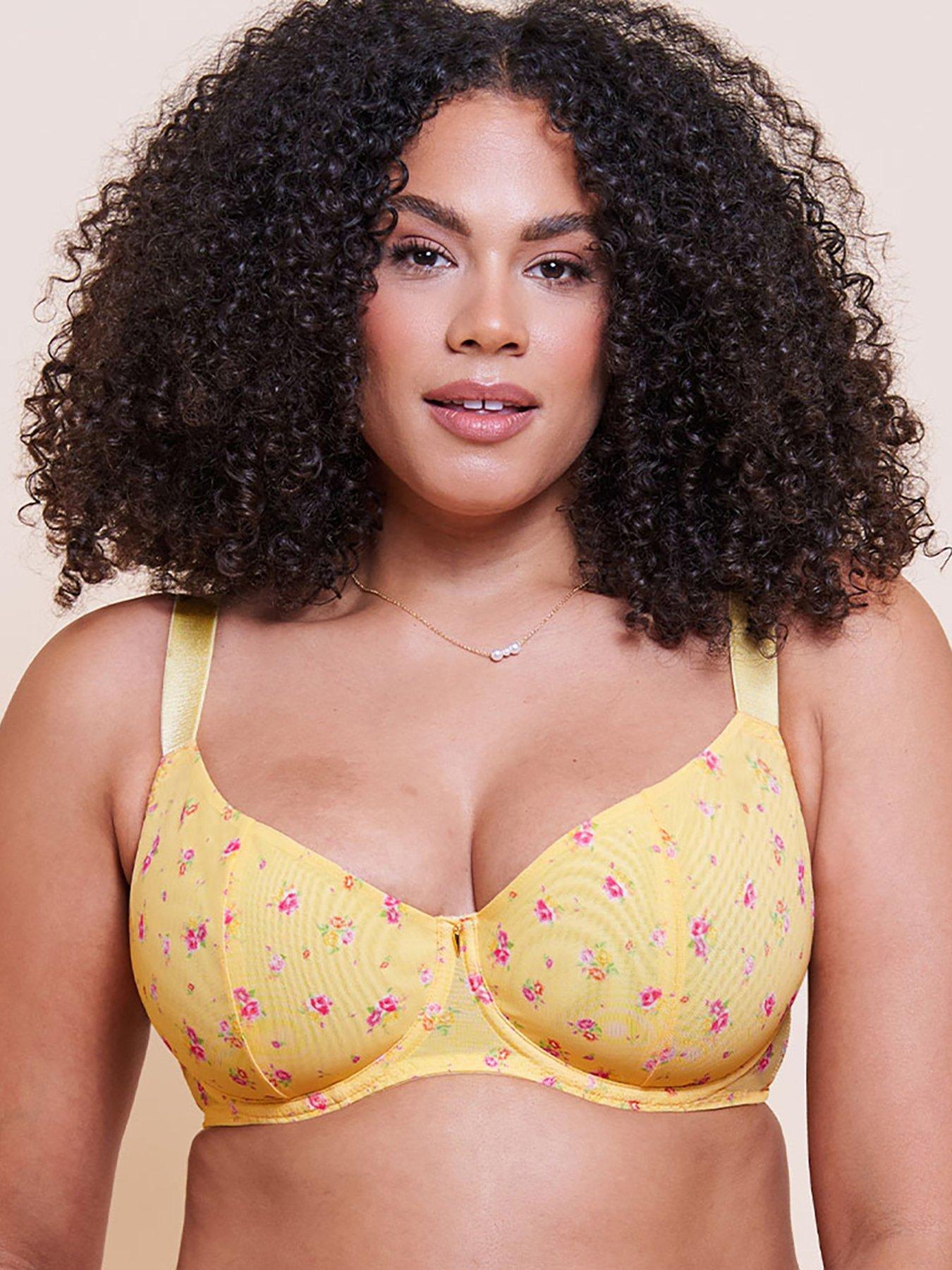 Curvy Kate Cool Cat Scooped Multiway Balcony Bra - Yellow Floral