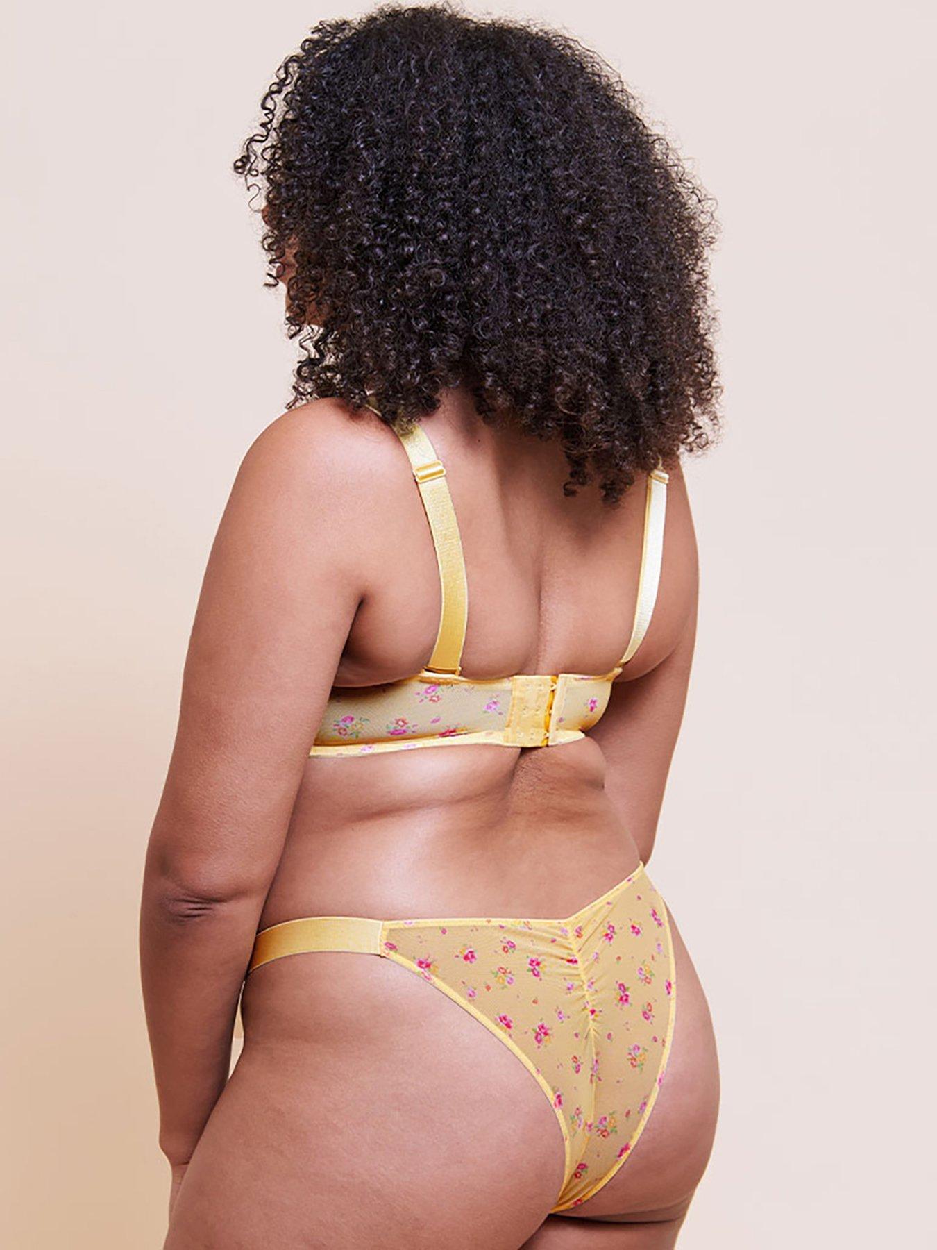 Image 2 of 5 of Curvy Kate Cool Cat Tanga Brief - Yellow Floral