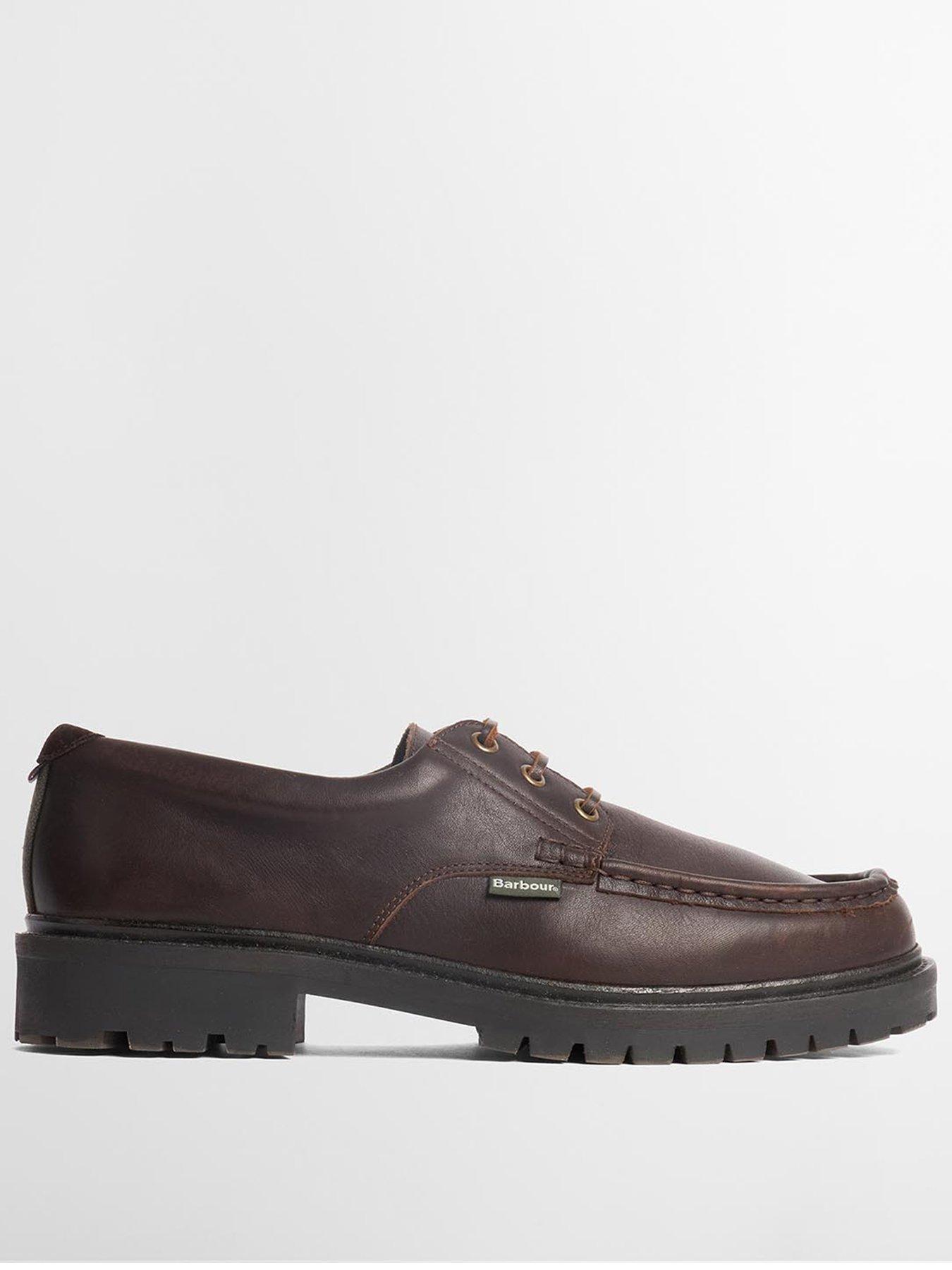 Image 1 of 6 of Barbour Mens Apron Toe Chunky Lug Sole Lace-Up Derby Shoes - Brown