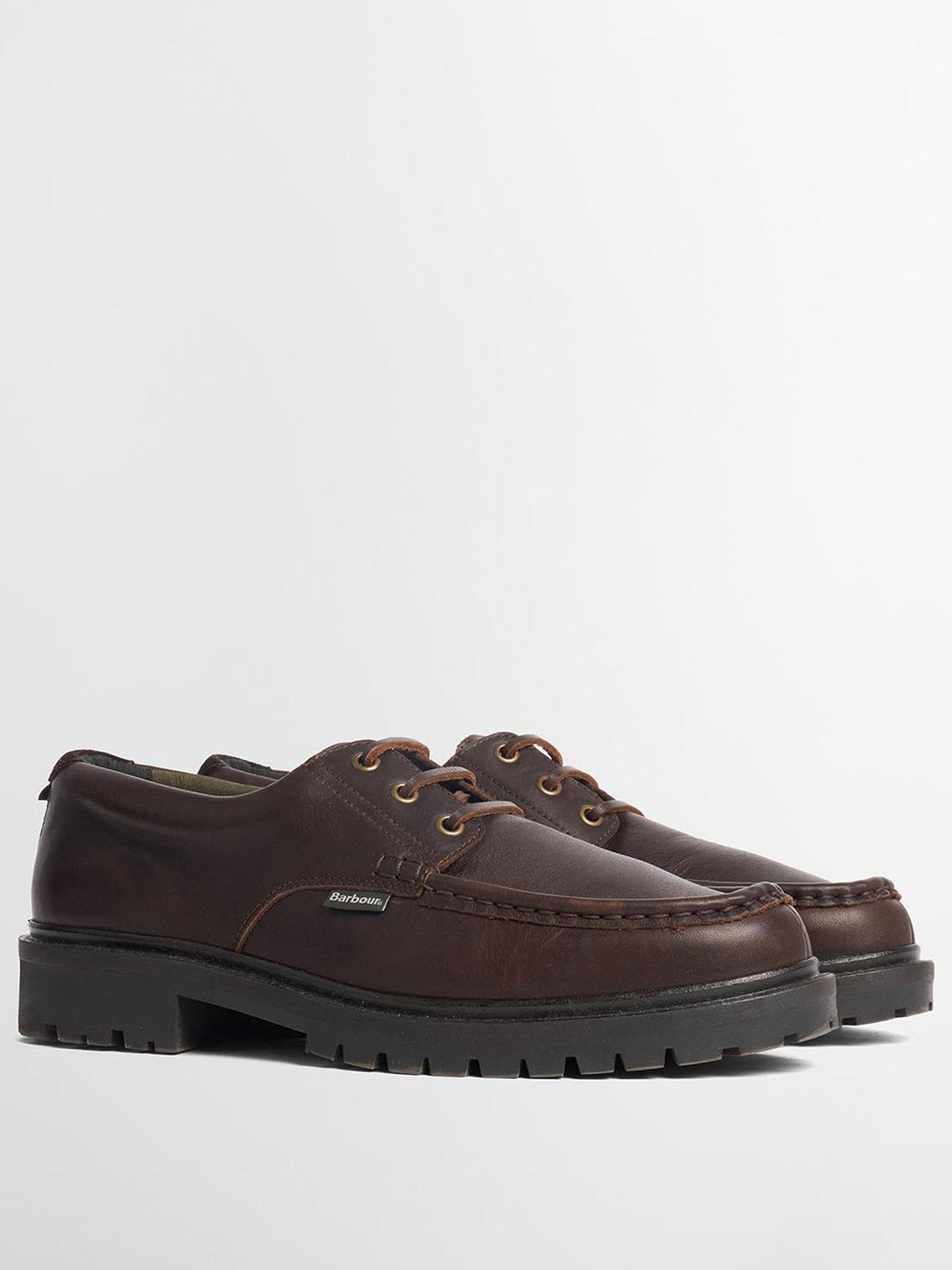 Image 2 of 6 of Barbour Mens Apron Toe Chunky Lug Sole Lace-Up Derby Shoes - Brown