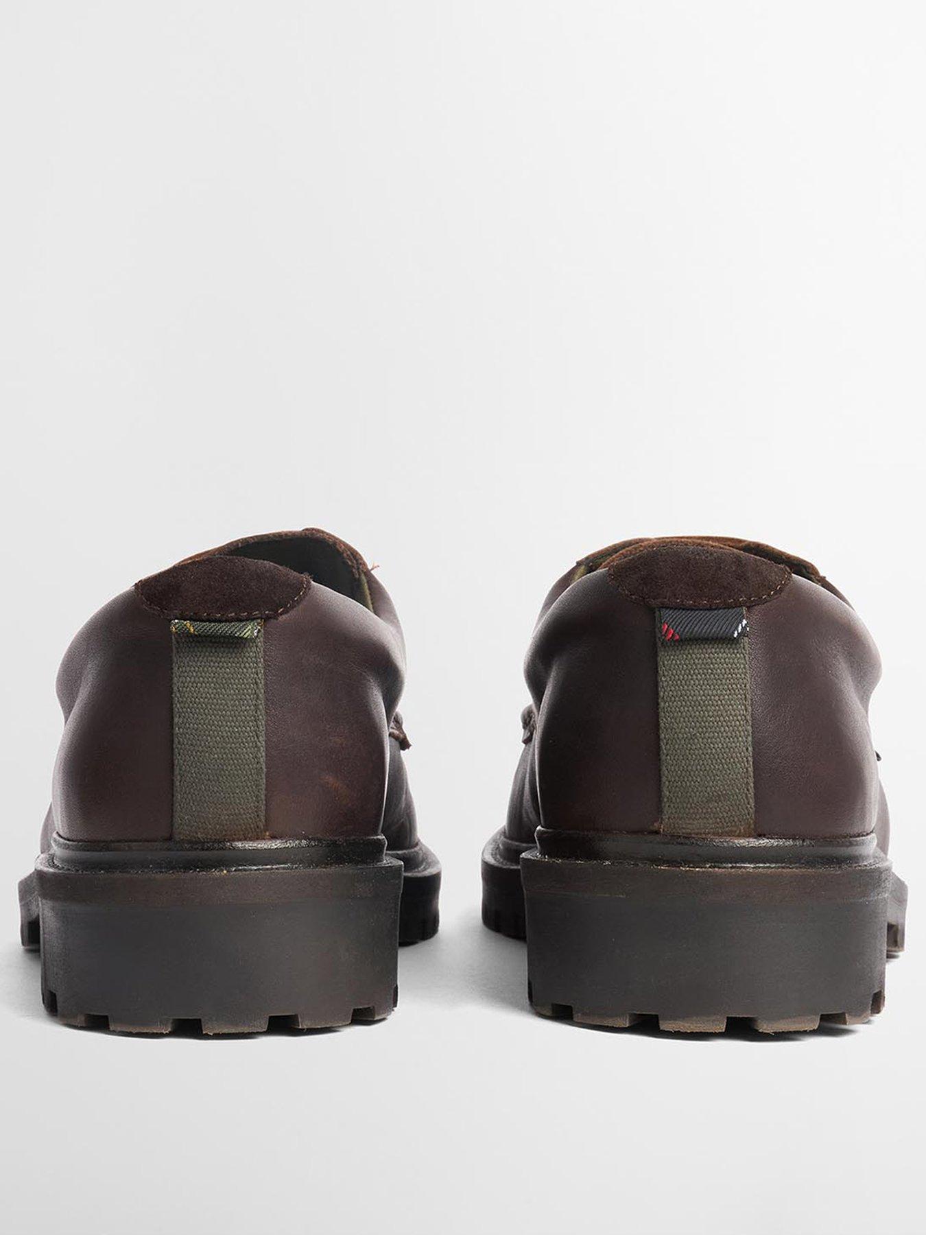 Image 3 of 6 of Barbour Mens Apron Toe Chunky Lug Sole Lace-Up Derby Shoes - Brown