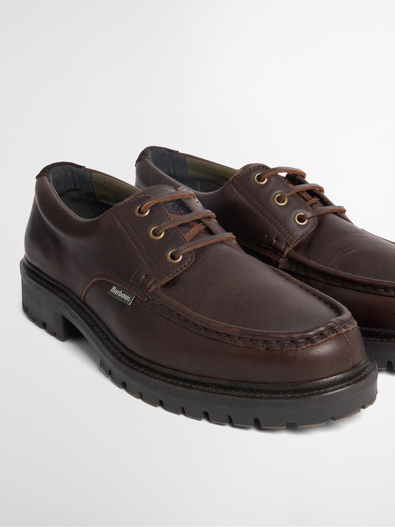 Image 5 of 6 of Barbour Mens Apron Toe Chunky Lug Sole Lace-Up Derby Shoes - Brown
