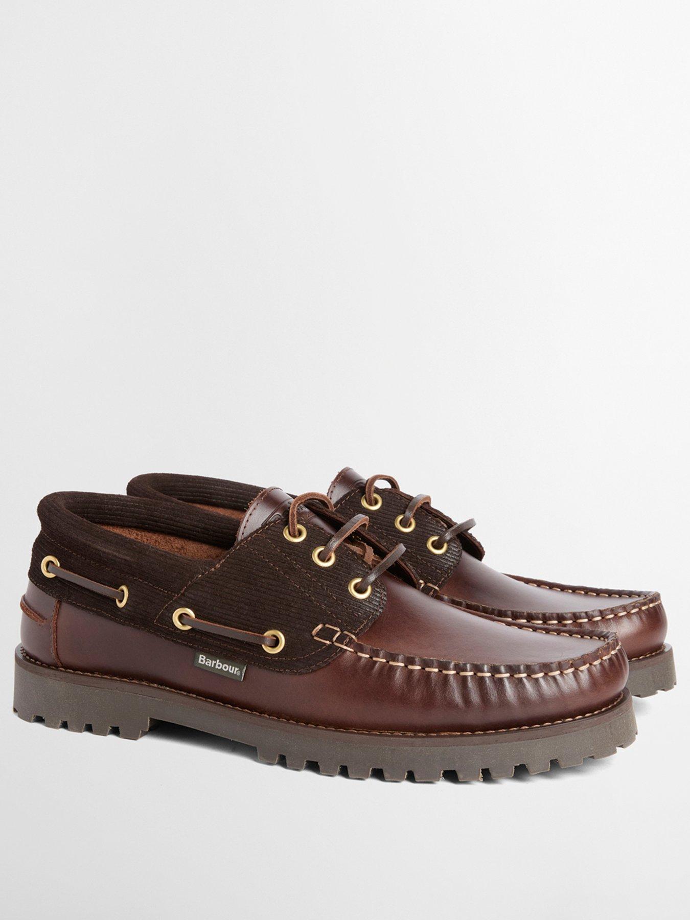 Image 2 of 5 of Barbour Mens Premium Leather Lug Sole Boat Shoes - Brown