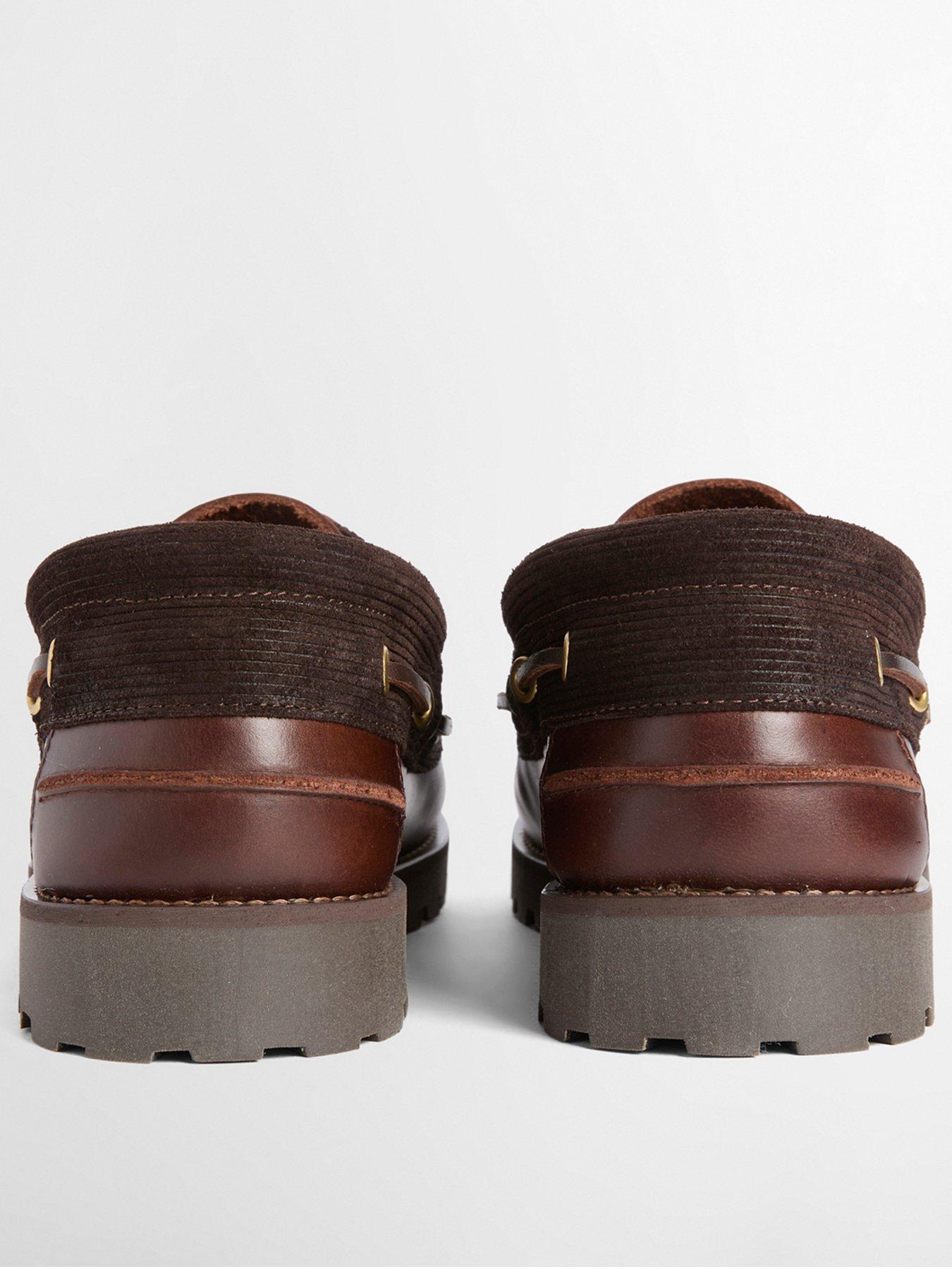 Image 3 of 5 of Barbour Mens Premium Leather Lug Sole Boat Shoes - Brown