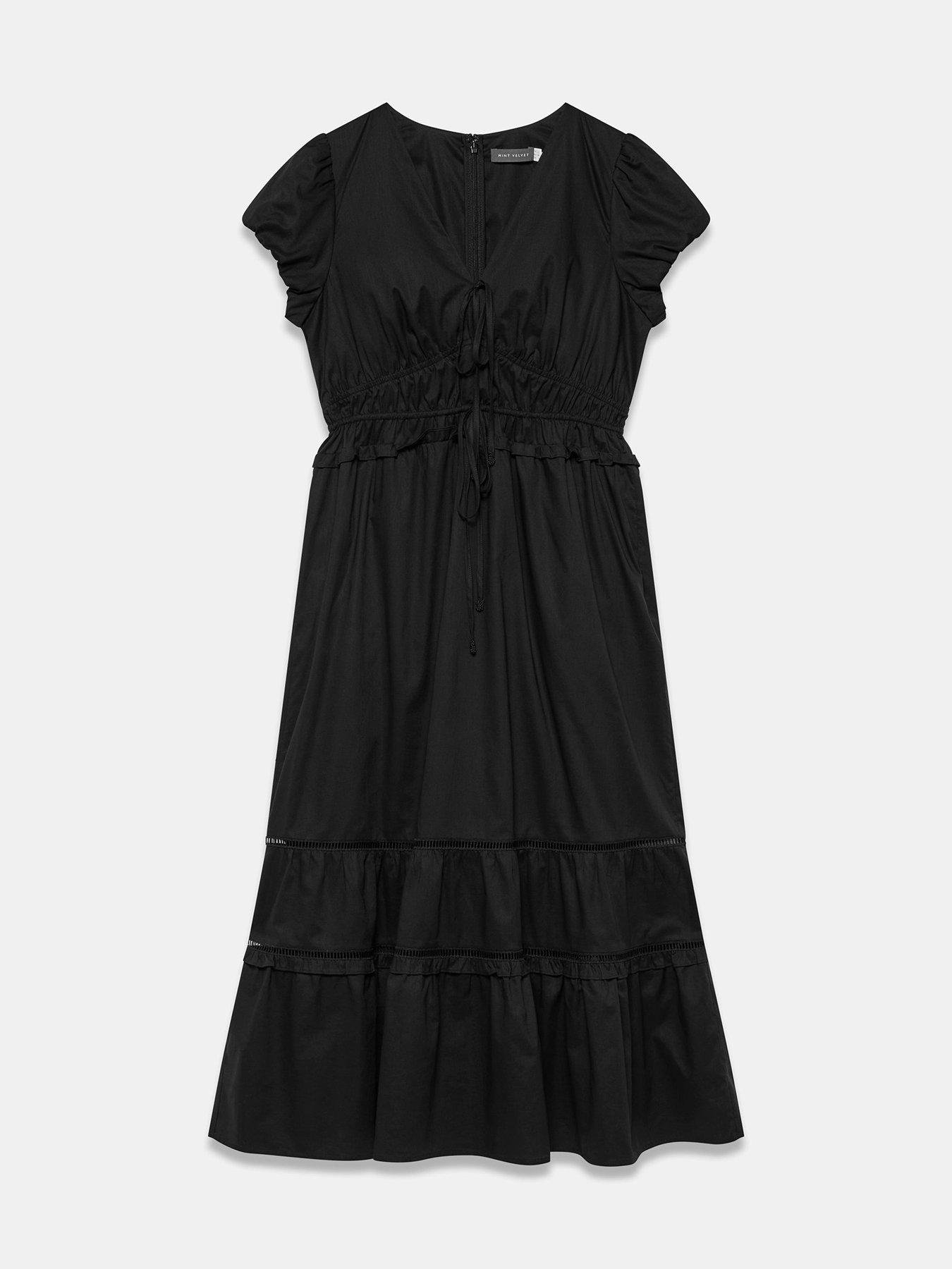 Image 5 of 6 of Mint Velvet Black Tiered Midi Dress