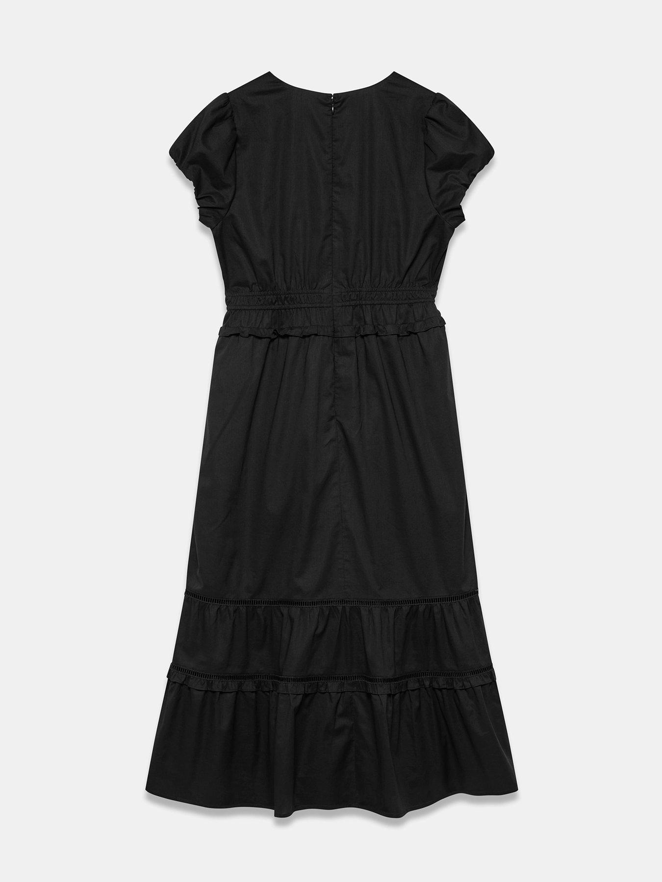 Image 6 of 6 of Mint Velvet Black Tiered Midi Dress