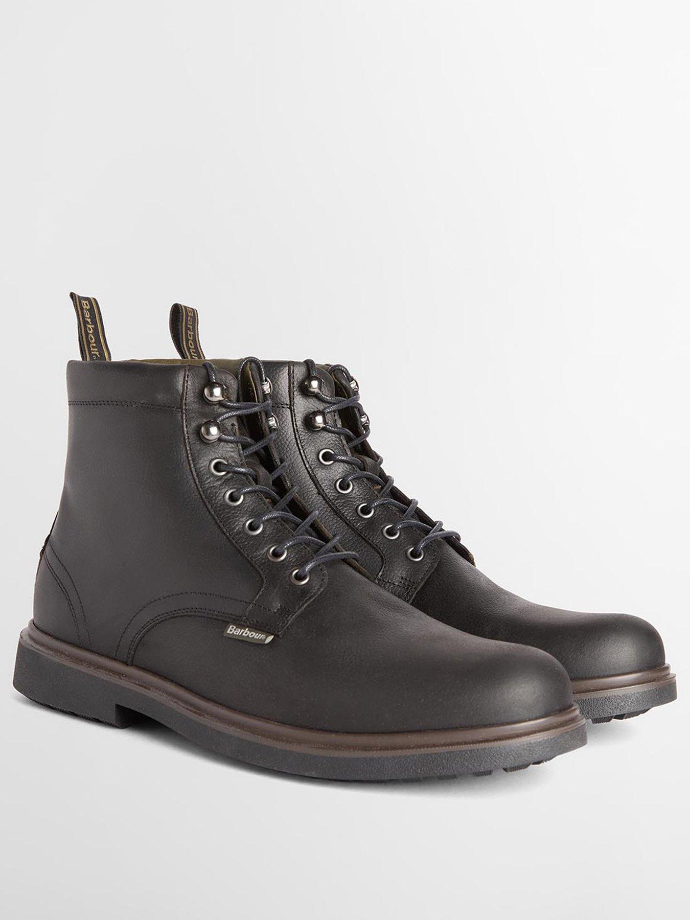 Image 2 of 5 of Barbour Mens Bellister Waxed Leather Derby Boot - Black