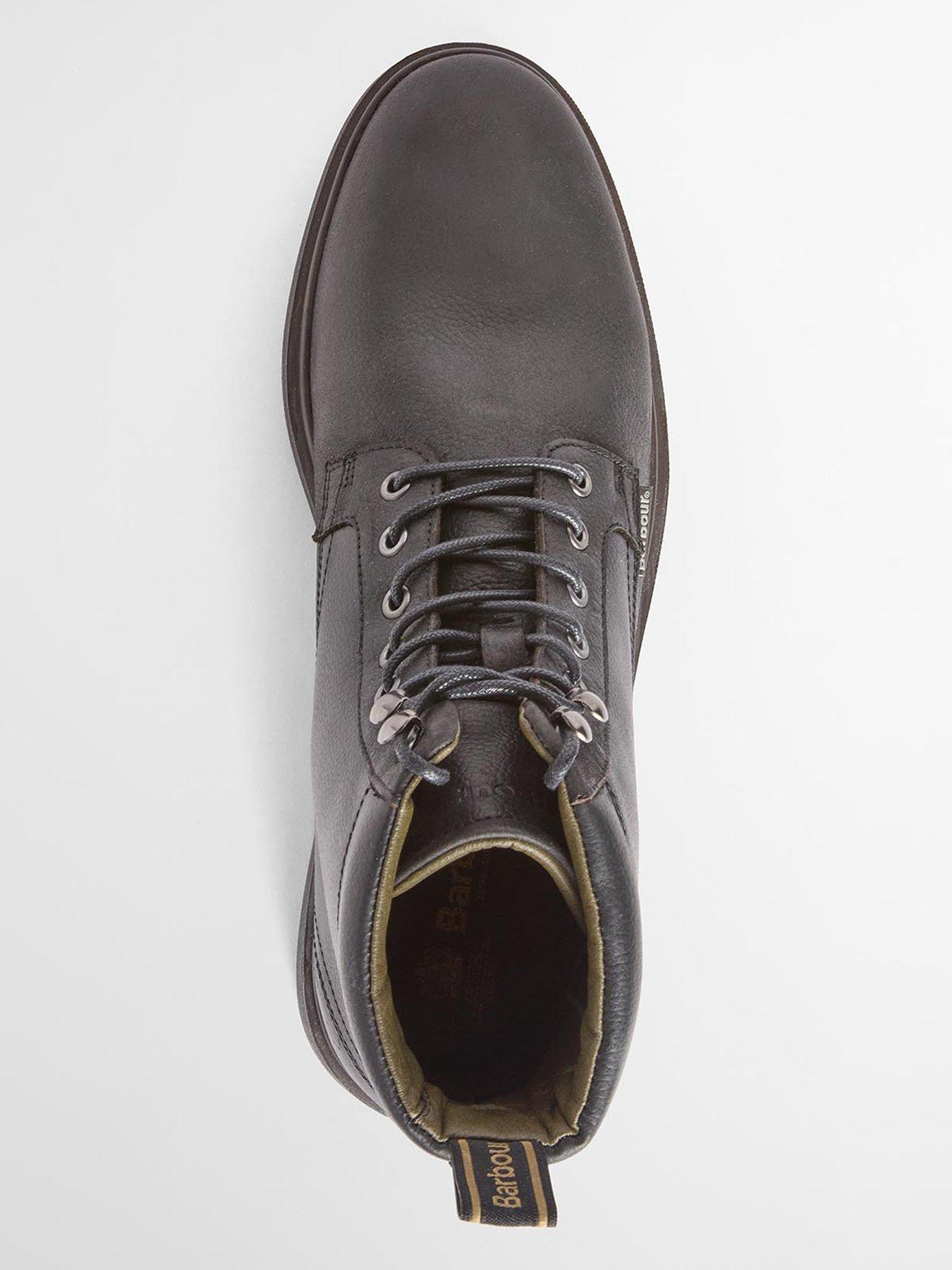 Image 4 of 5 of Barbour Mens Bellister Waxed Leather Derby Boot - Black