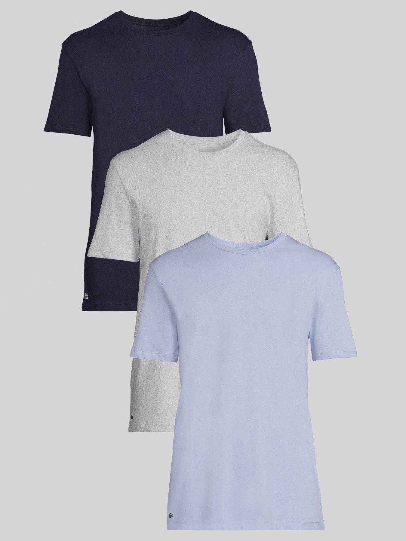 Image 1 of 6 of Lacoste 3 Pack Slim Fit Cotton T-Shirt - Multi