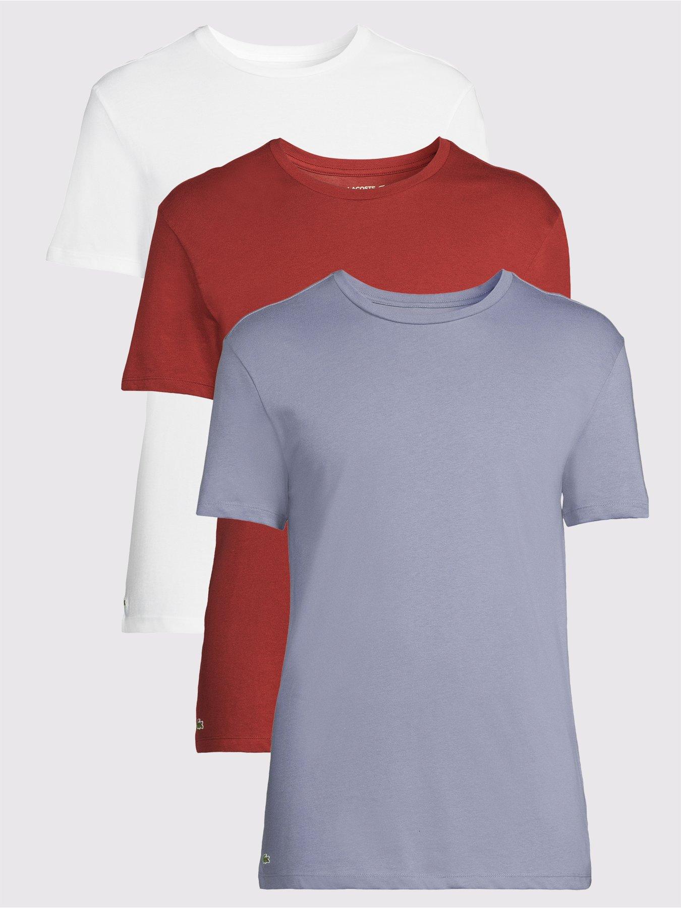 Image 1 of 6 of Lacoste Mens 3 Pack Slim Fit Cotton T-Shirts - Multi