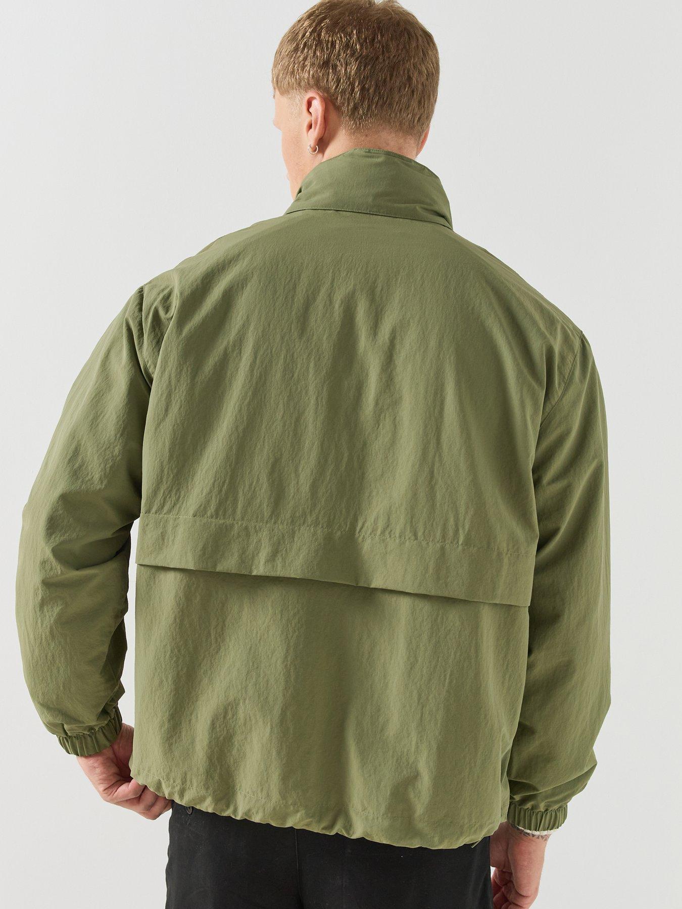 Image 2 of 6 of Lacoste Mens Water-Repellent Lightweight High Neck Windbreaker Jacket - Khaki