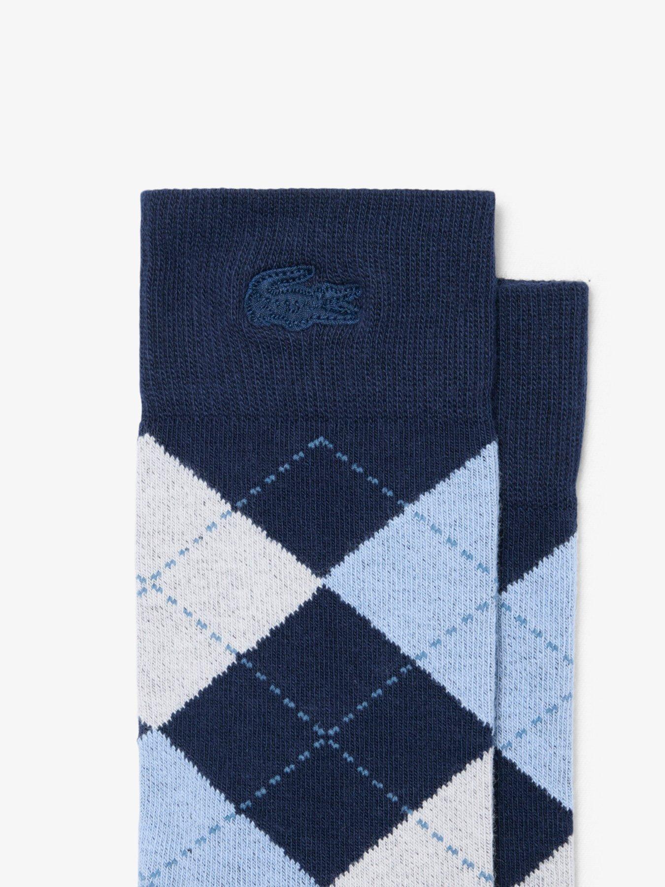 Image 3 of 3 of Lacoste 2 Pack Argyle Crew Socks - Blue