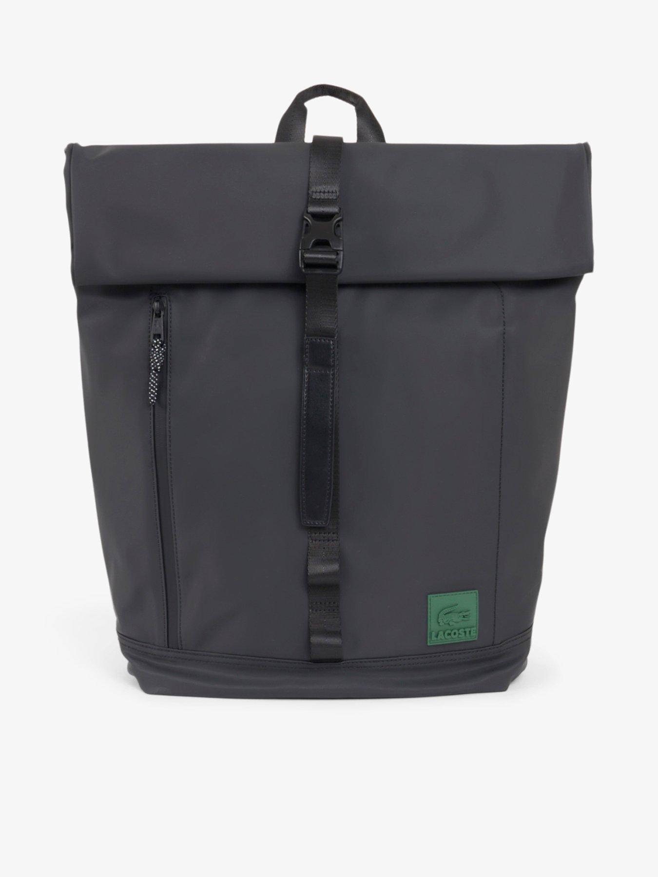 Image 1 of 5 of Lacoste Roll Top Backpack - Black