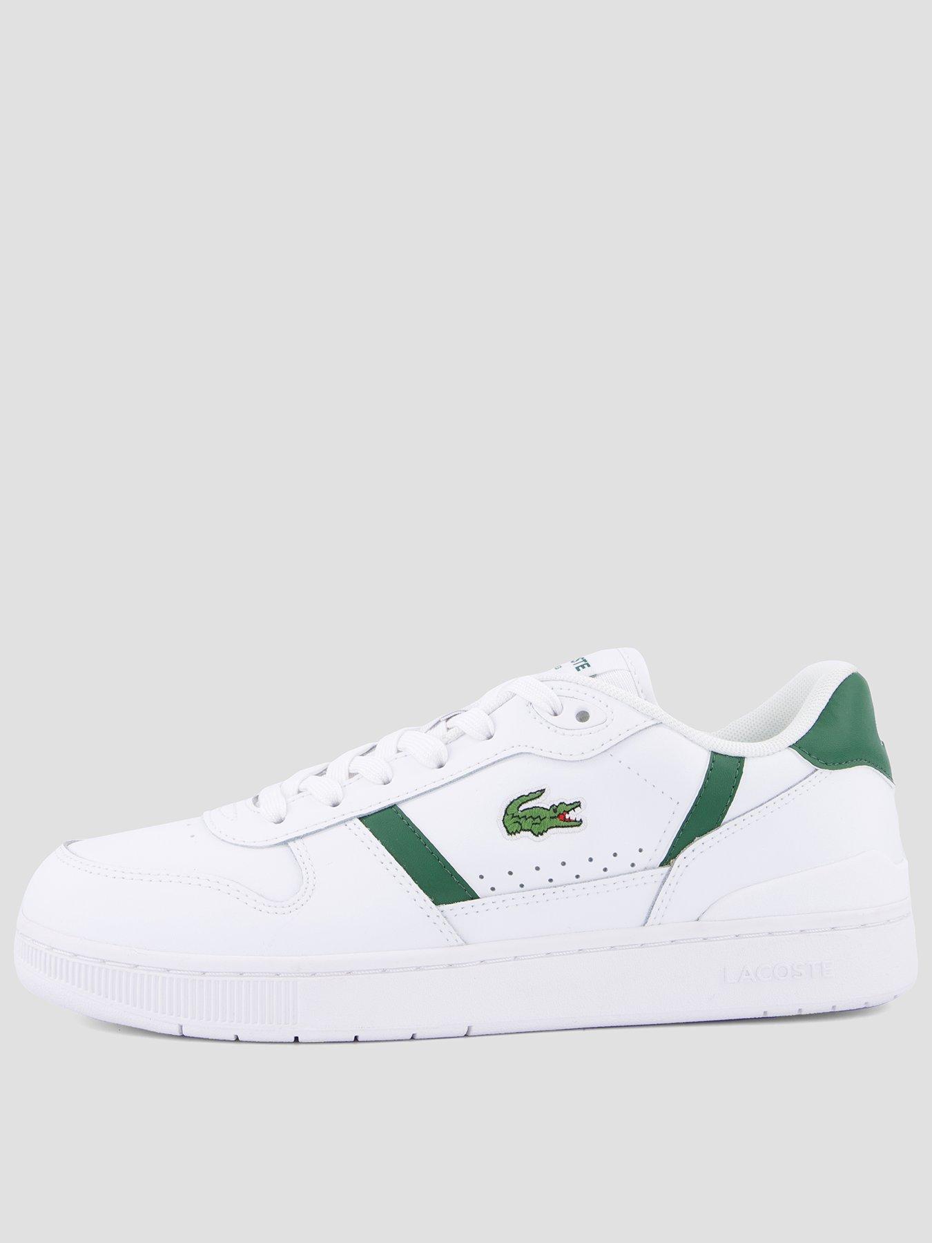 Image 1 of 7 of Lacoste Men's T-Clip Set Leather Sneakers - White / Dark Green
