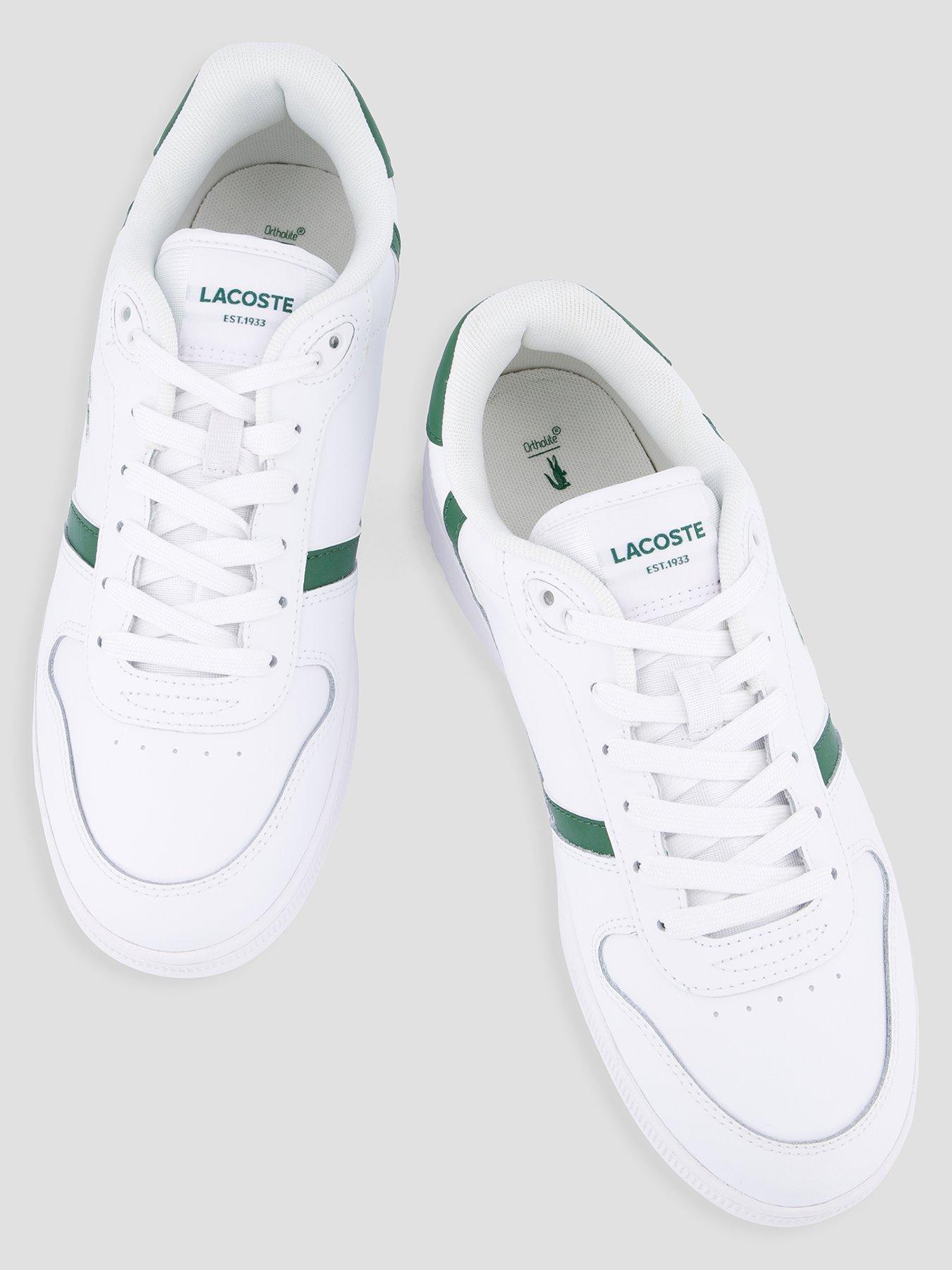 Image 3 of 7 of Lacoste Men's T-Clip Set Leather Sneakers - White / Dark Green