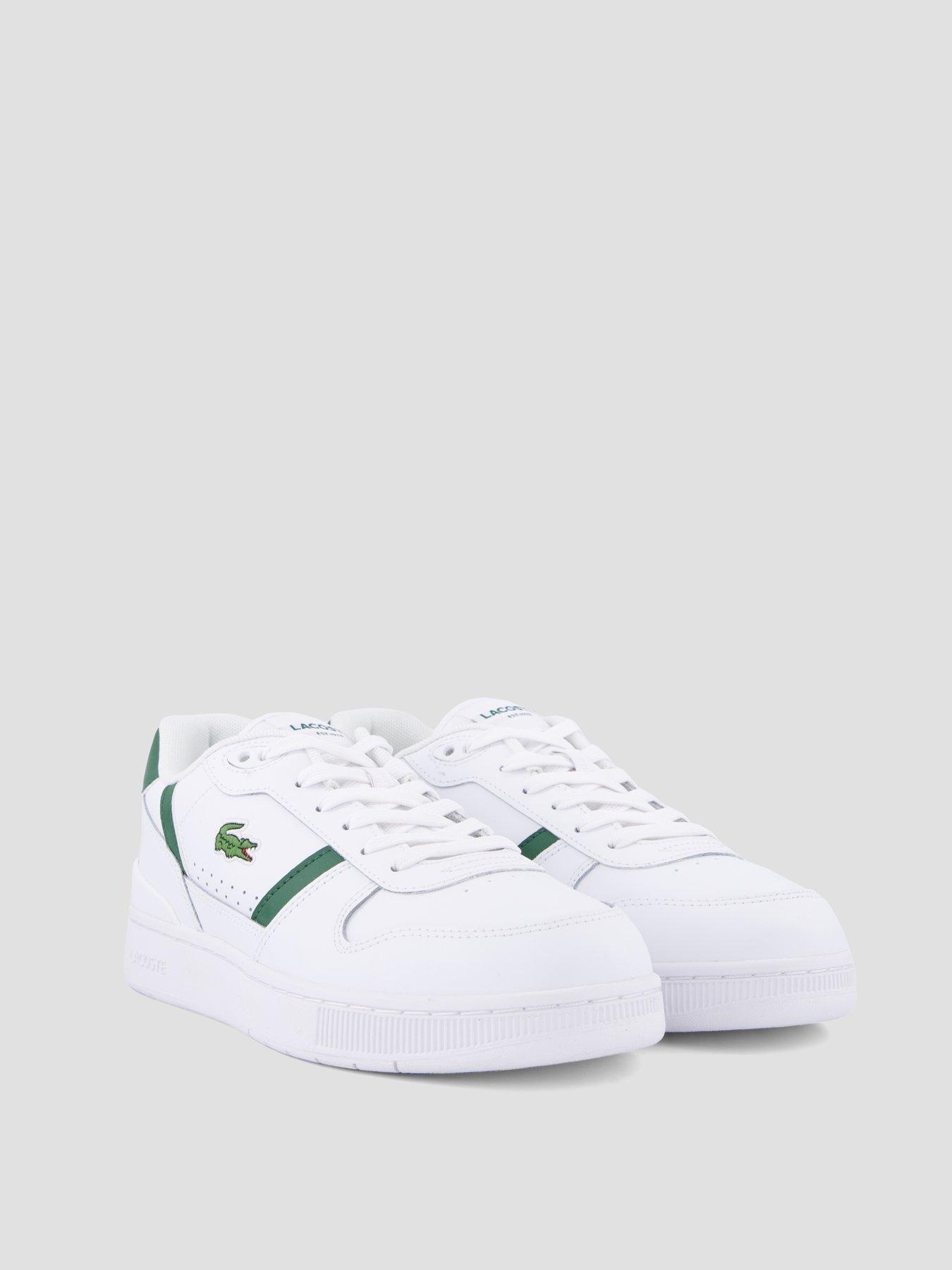 Image 6 of 7 of Lacoste Men's T-Clip Set Leather Sneakers - White / Dark Green