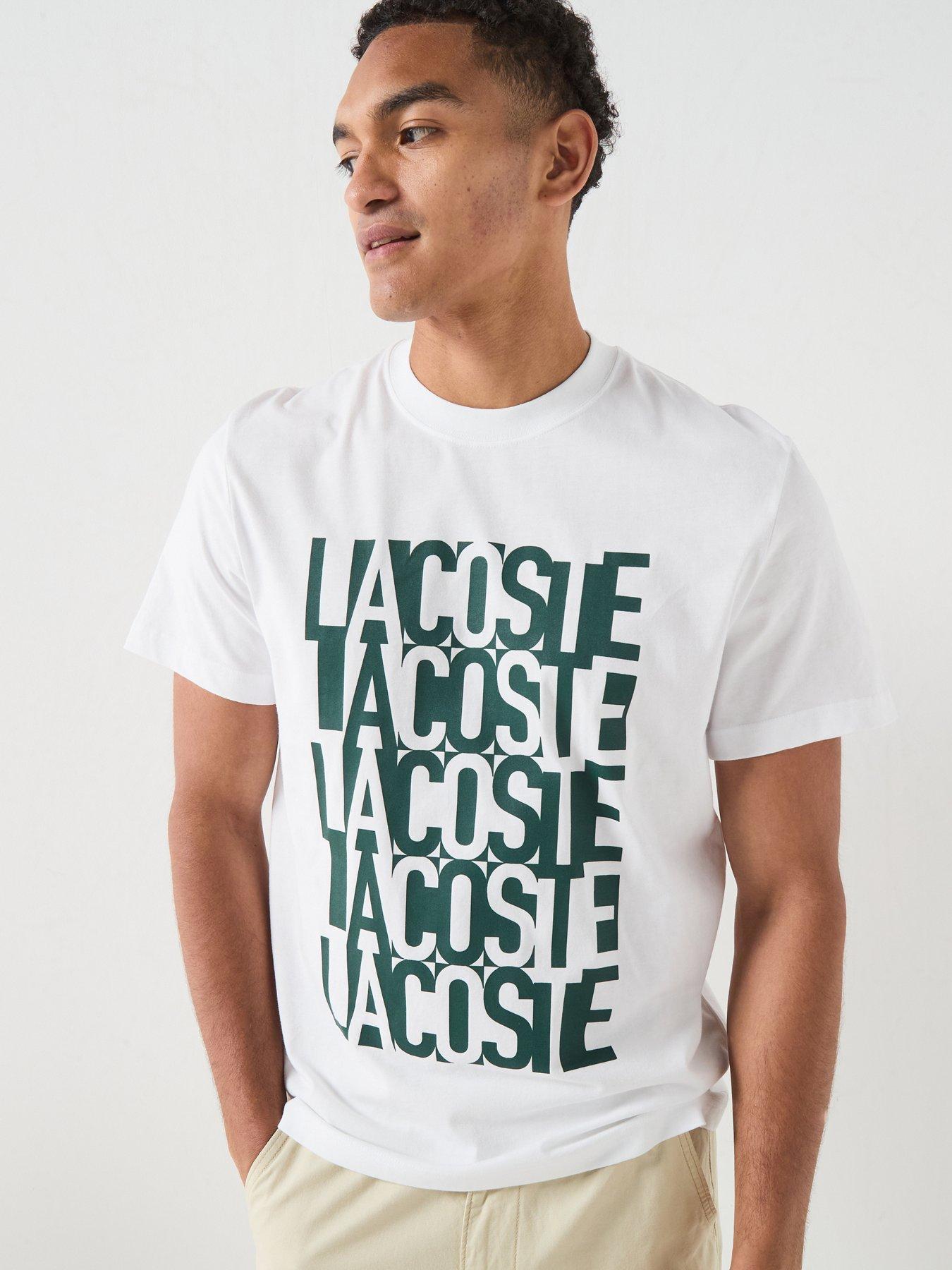 Image 1 of 6 of Lacoste Mid Weight Short Sleeved Graphic T-Shirt - White