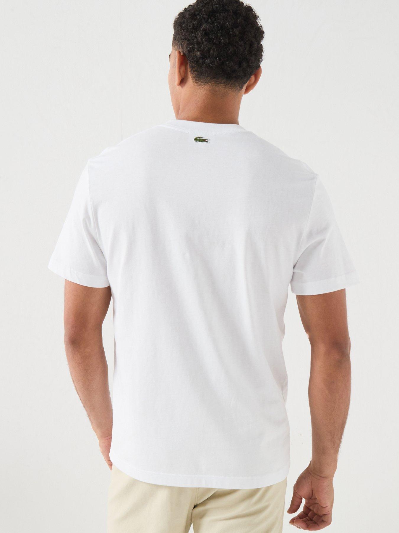 Image 2 of 6 of Lacoste Mid Weight Short Sleeved Graphic T-Shirt - White