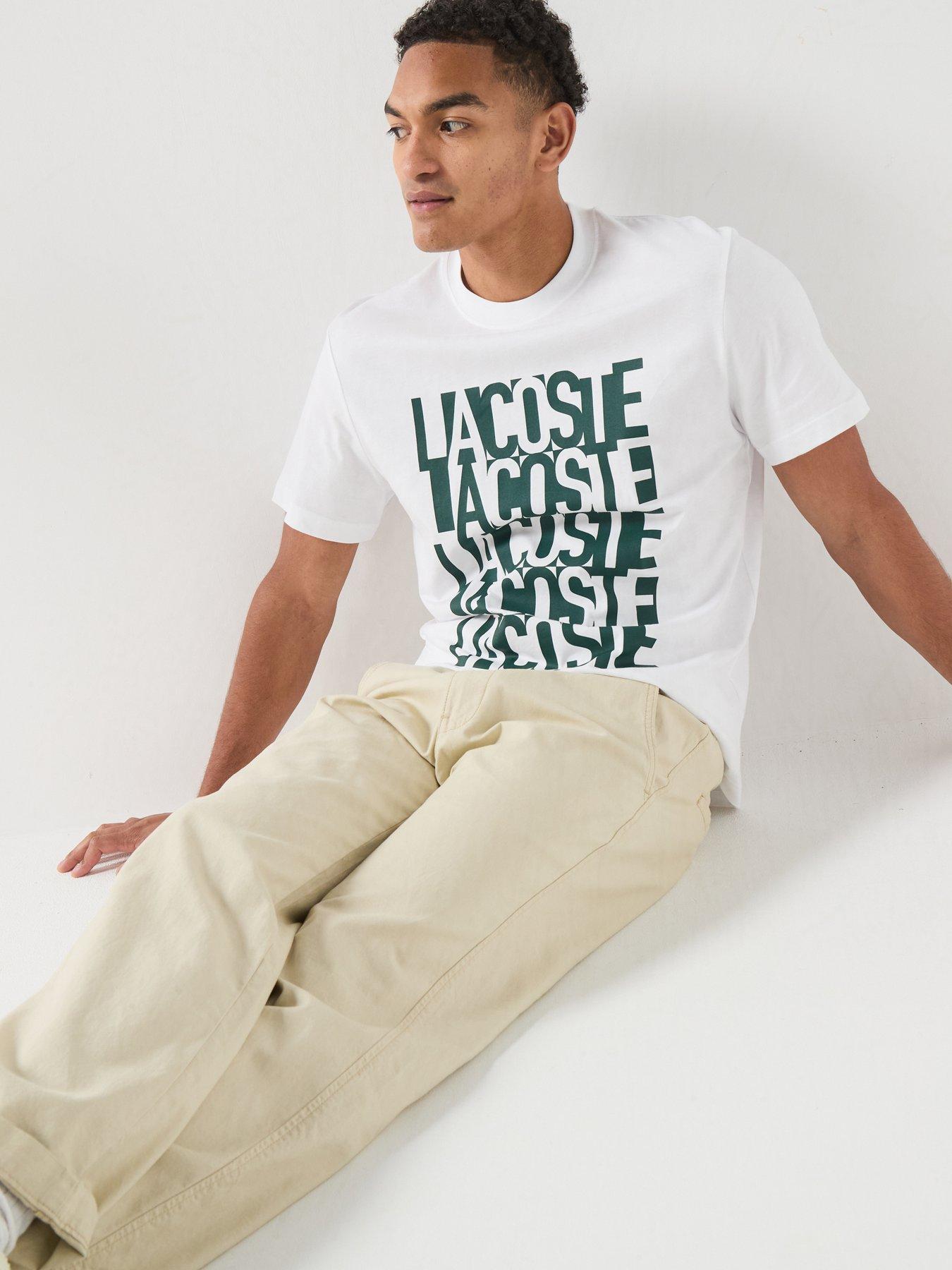 Image 5 of 6 of Lacoste Mid Weight Short Sleeved Graphic T-Shirt - White