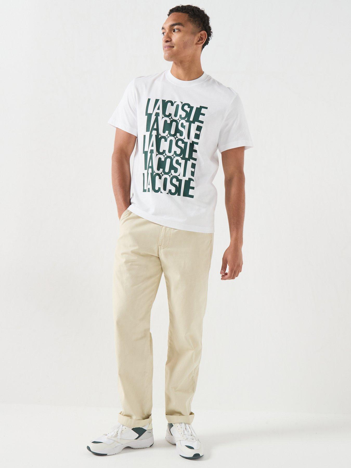 Image 6 of 6 of Lacoste Mid Weight Short Sleeved Graphic T-Shirt - White
