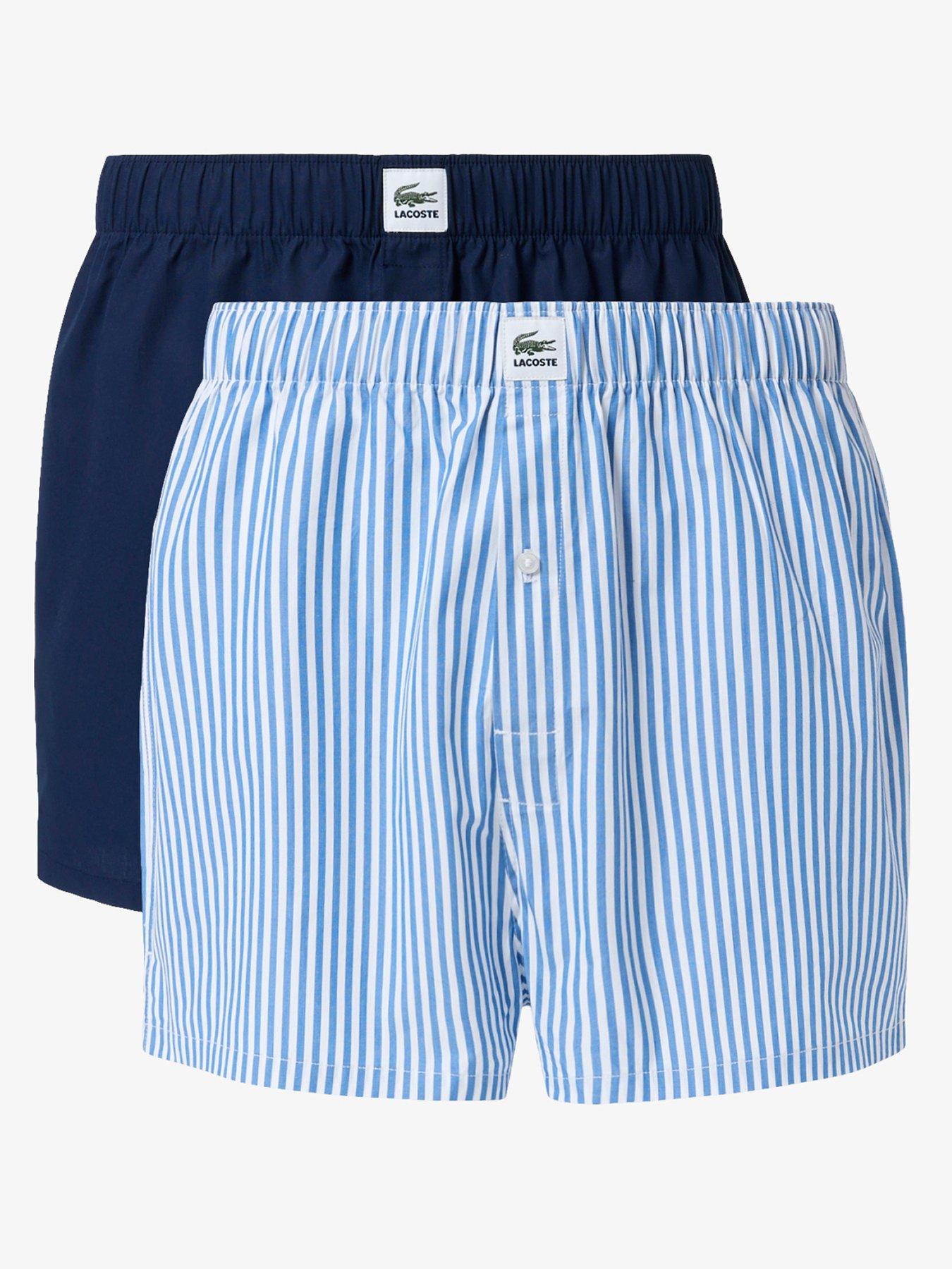 Image 1 of 4 of Lacoste 2 Pack Woven Boxers - Blue
