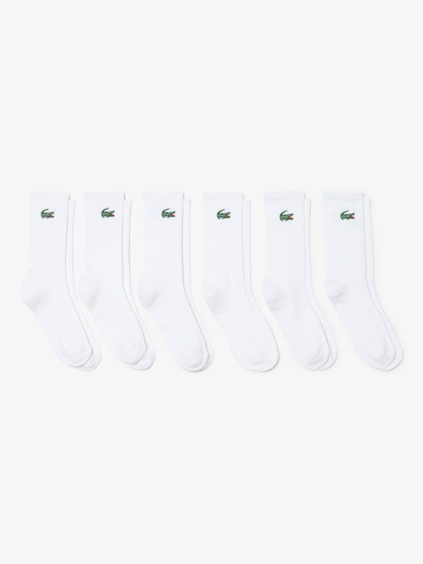 Lacoste 6 Pack Crew Socks - White
