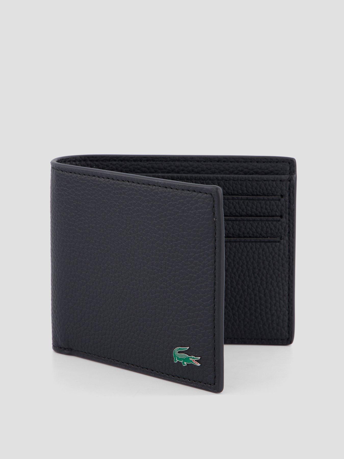 Image 2 of 4 of Lacoste Mens Croc Metal Logo Bifold Wallet - Black