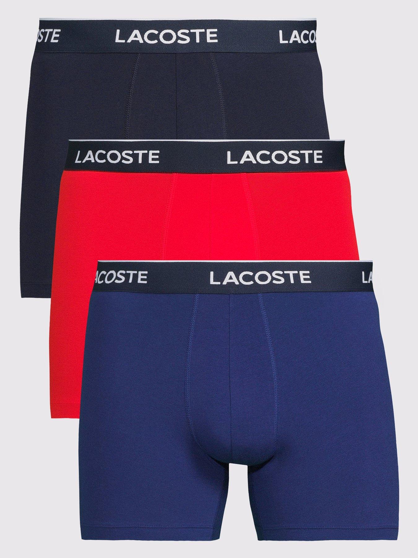 Image 1 of 3 of Lacoste Lacoste 3 Pack Cotton Stretch Boxer Briefs - Multi