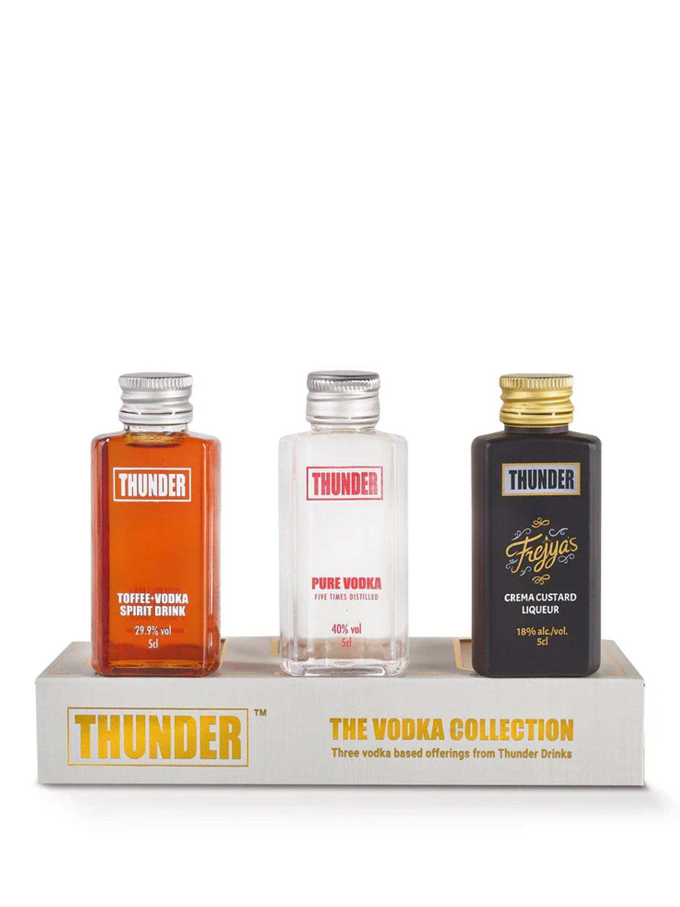 Thunder The Vodka Collection 3x5cl (Toffee, Pure Vodka, Crema Custard Liqueur)