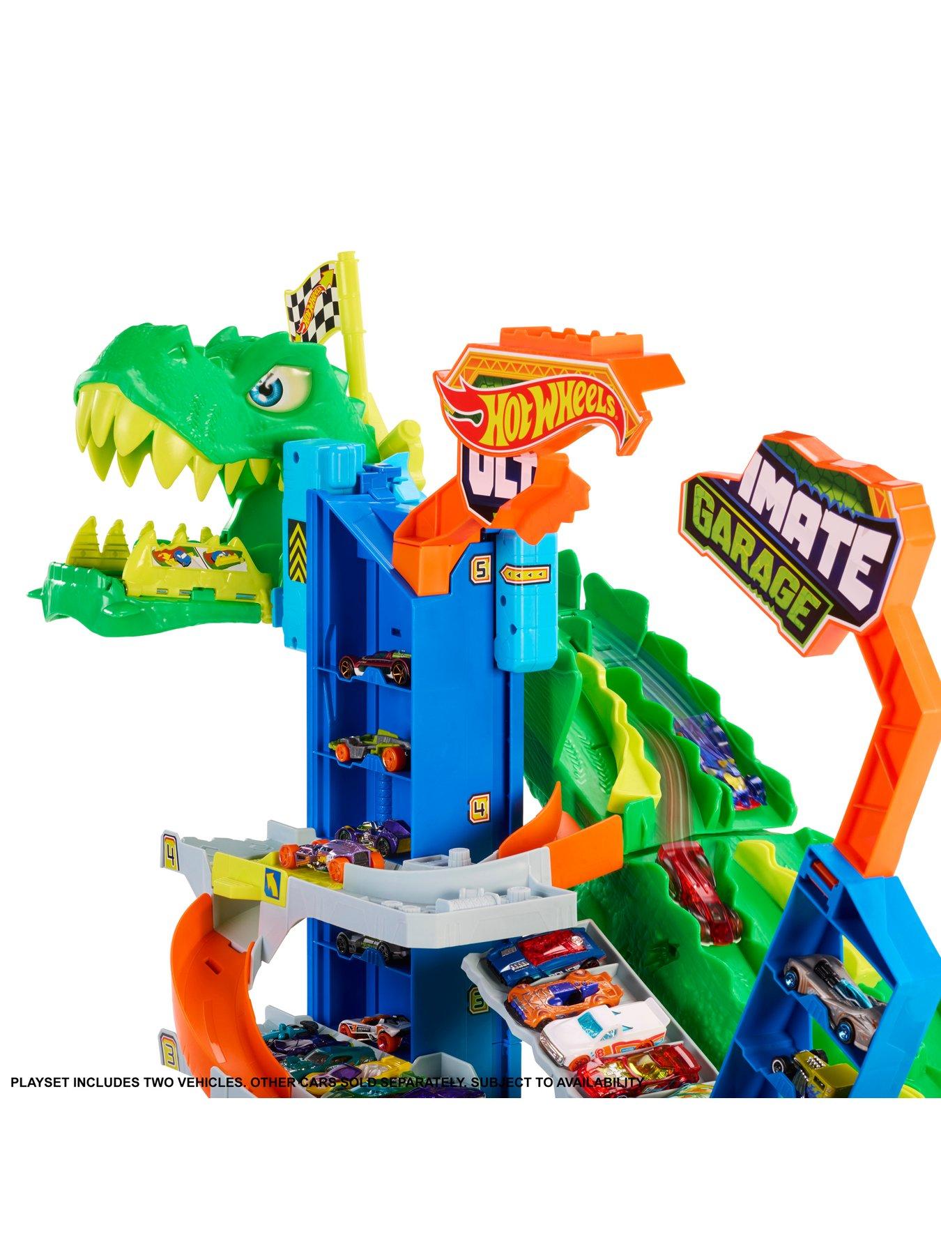 Image 3 of 7 of Hot Wheels <p>Ultimate T-Rex Garage Track Set with Dinosaur Nemesis &amp; Storage</p>