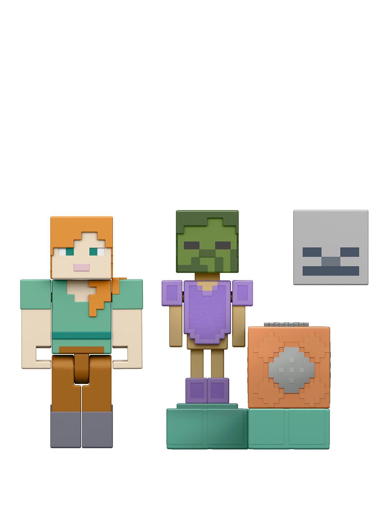 Minecraft Redstone Charged Animated Armor Stand with Alex Figure Playset