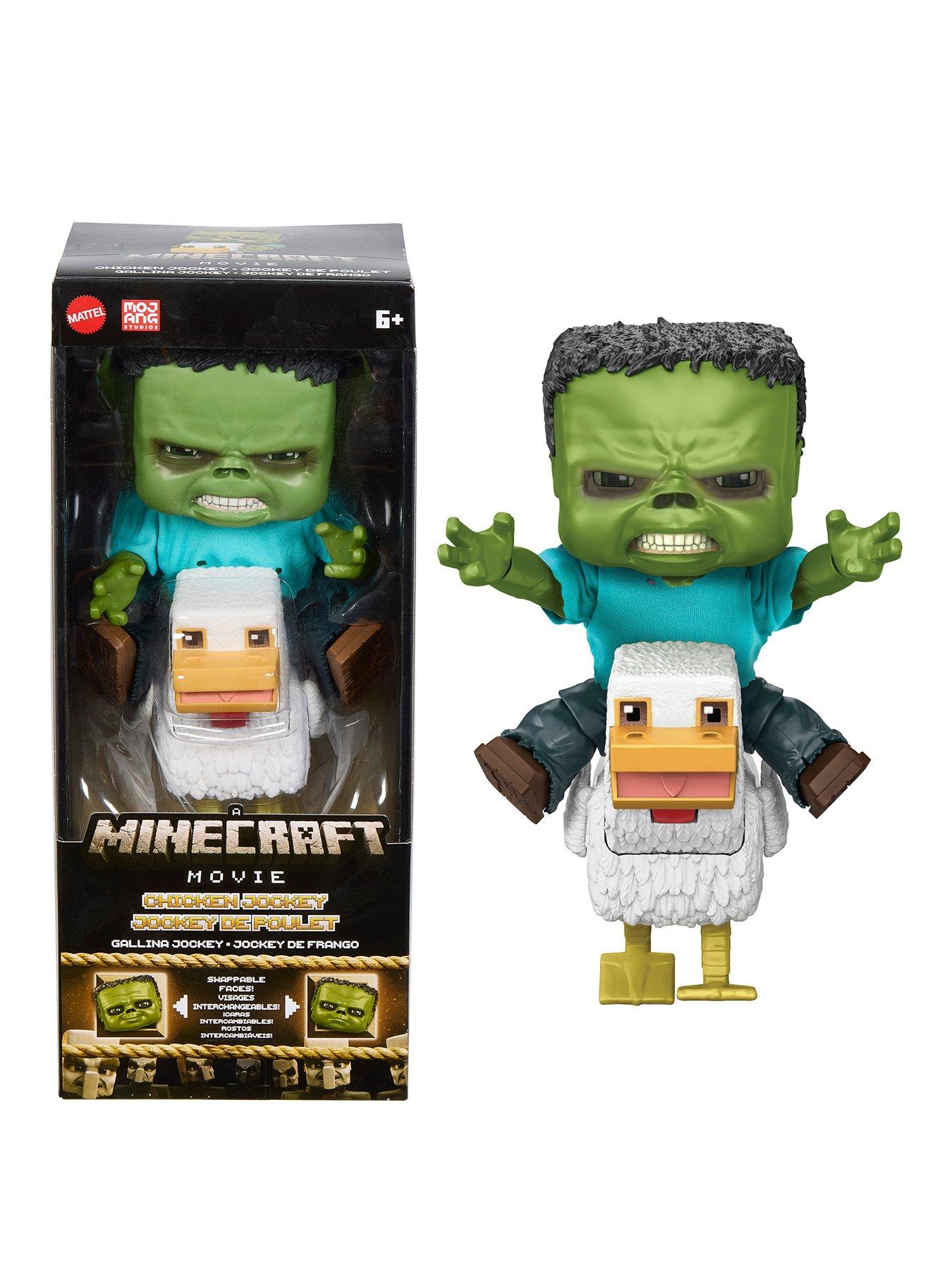 Minecraft Chicken Jockey Figure with Swappable Baby Zombie Faces