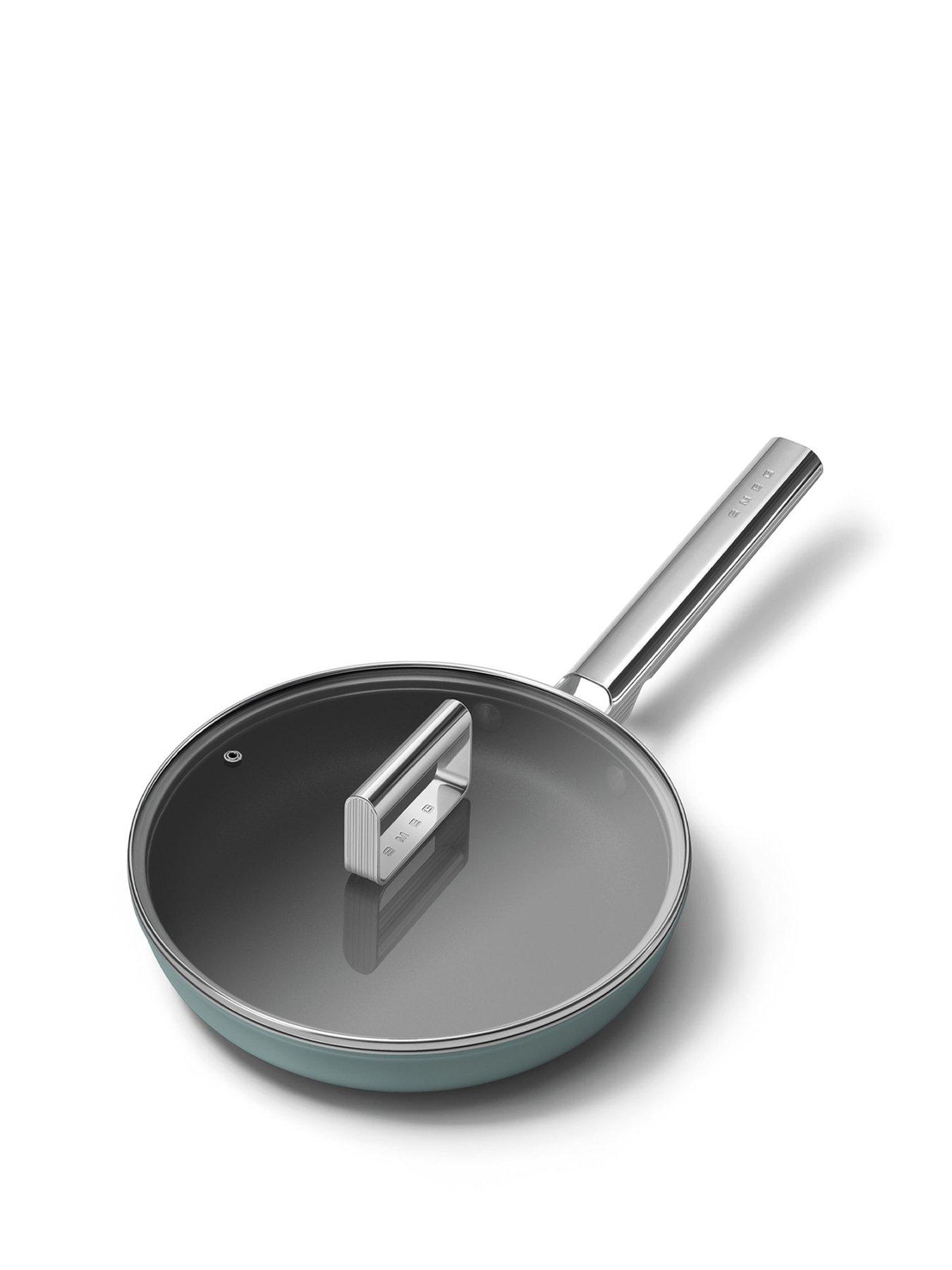 Image 1 of 4 of Smeg 20cm Retro Frying Pan, Oven Safe, Aluminium, Emerald Green