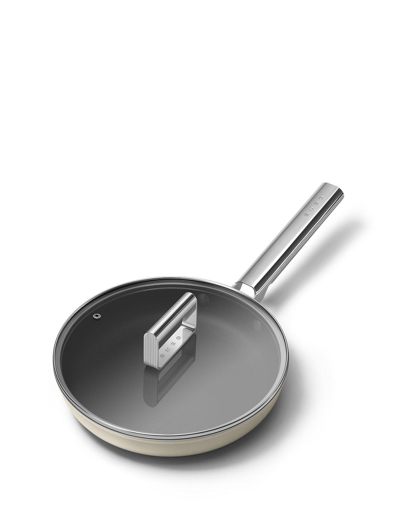 Image 2 of 5 of Smeg 24cm Retro Frying Pan, Oven Safe, Aluminium, Cream