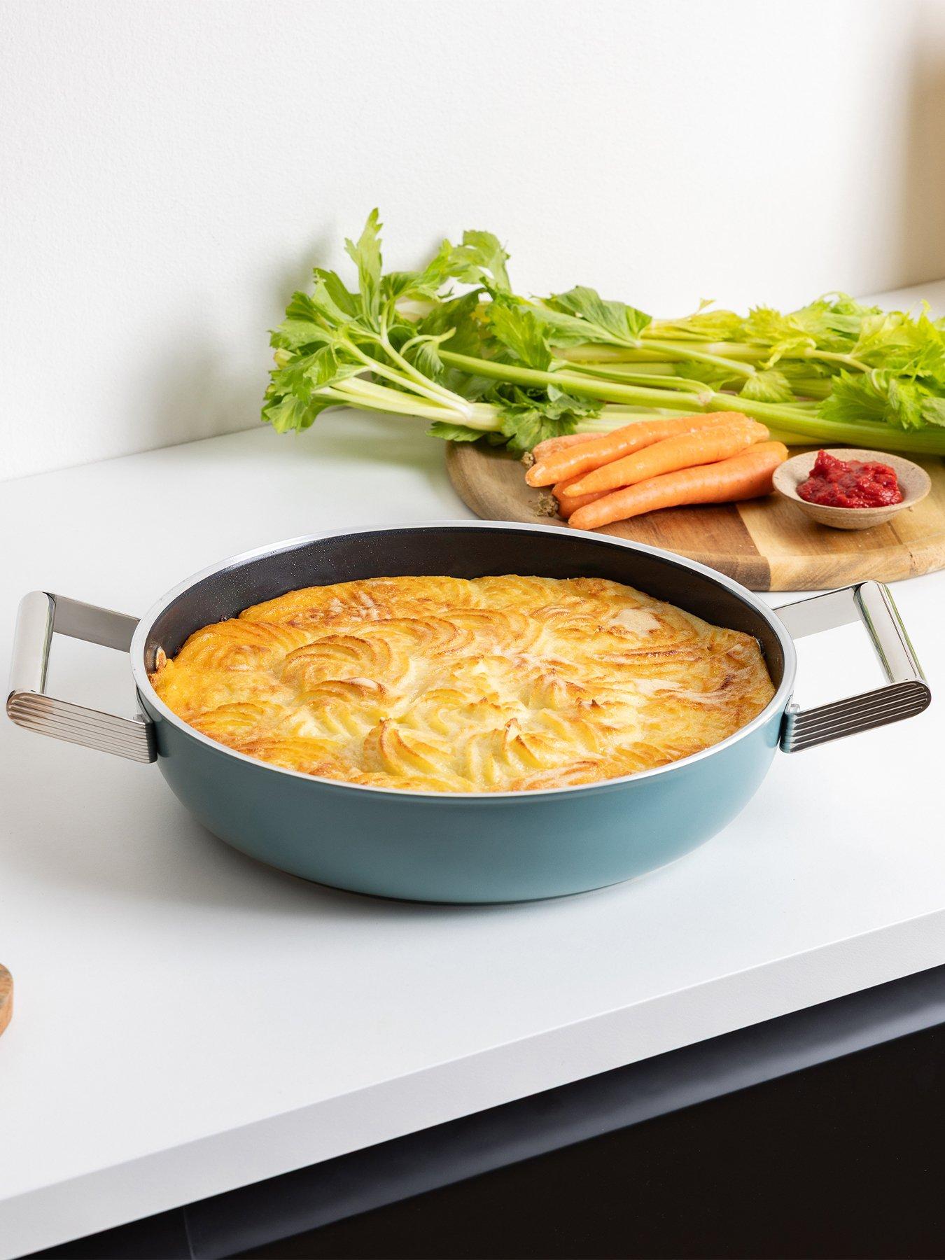 Smeg Retro Deep Pan with Lid, Oven Safe, Aluminium, Emerald Green