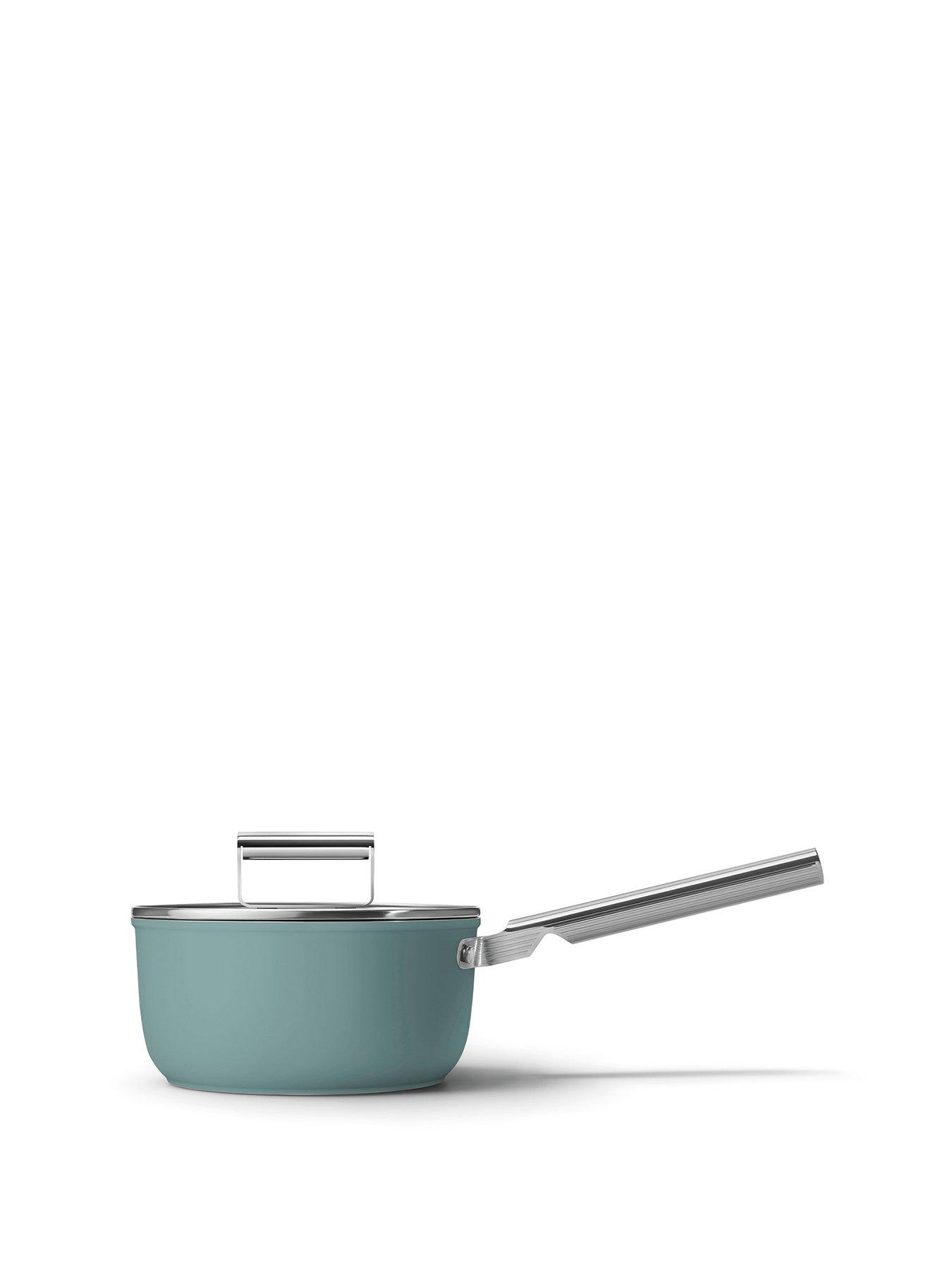 Image 2 of 6 of Smeg 20cm Retro Saucepan, Oven Safe, Aluminium, Emerald Green
