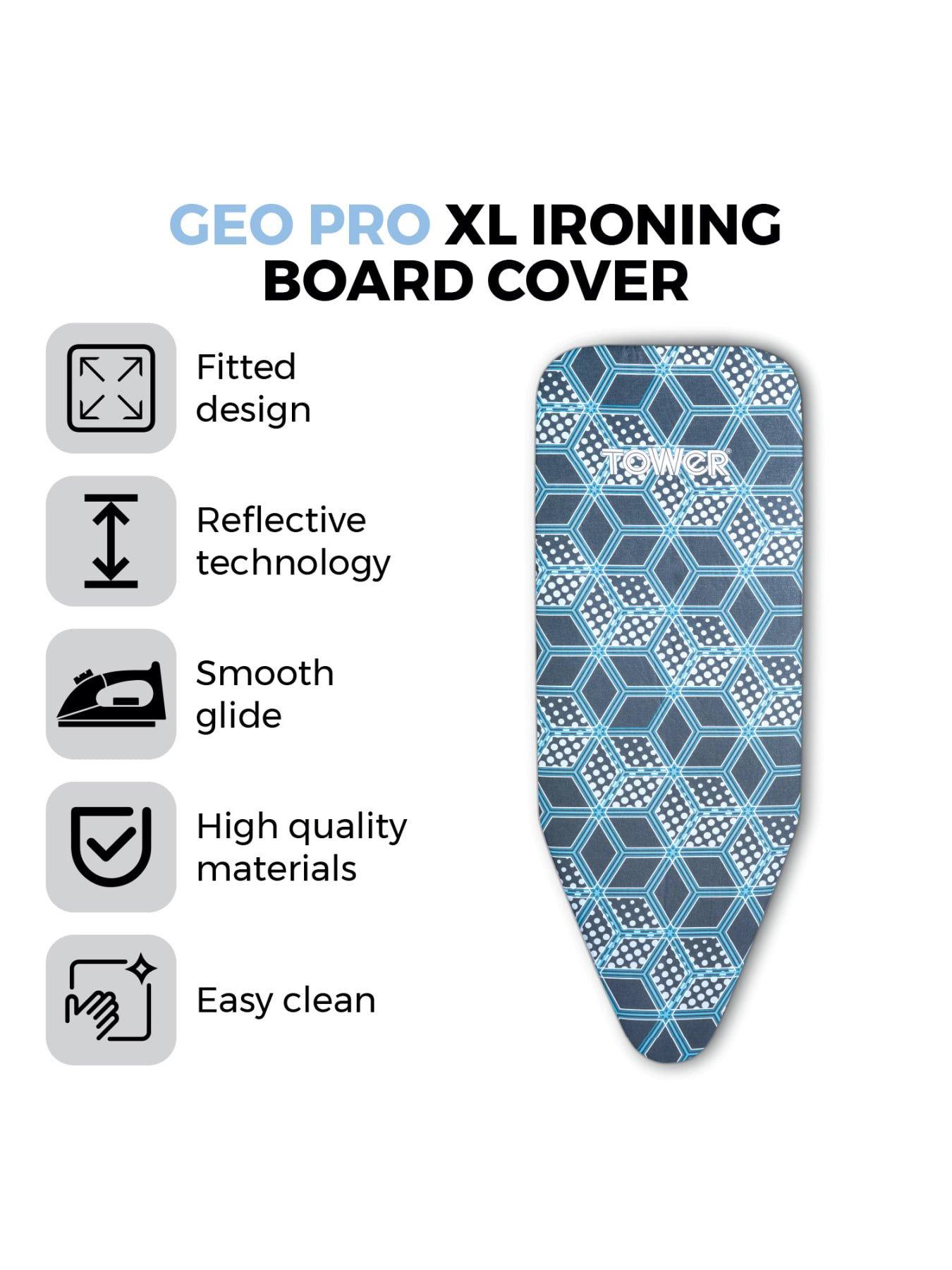 Image 2 of 6 of Tower Geo Pro Replacement Ironing Board Cover, 100% Cotton, Black