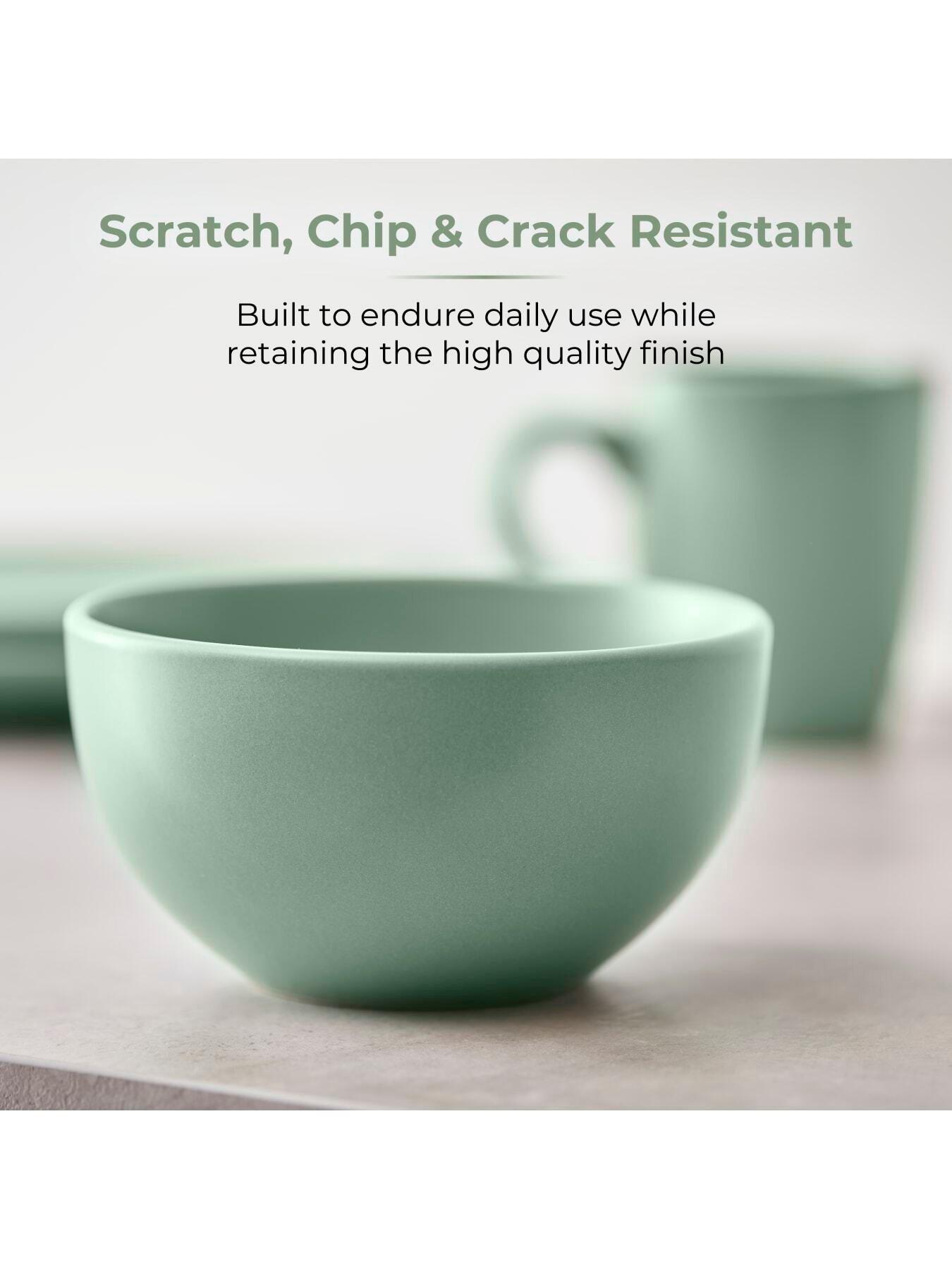 Image 6 of 8 of Tower 16 Piece Dinner Set with Smooth Matte Glaze Finish, Sage