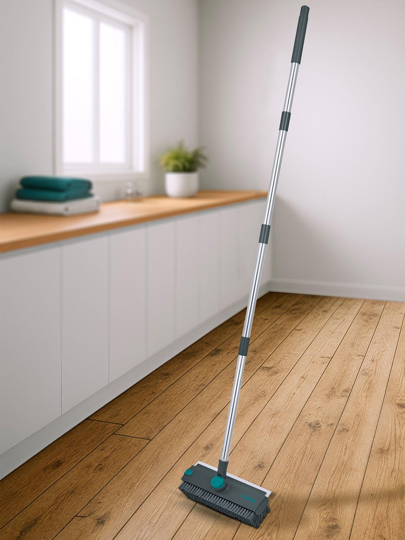 Tower 2-in-1 Floor Scrubbing Brush with Squeegee, Anthracite  &  Teal