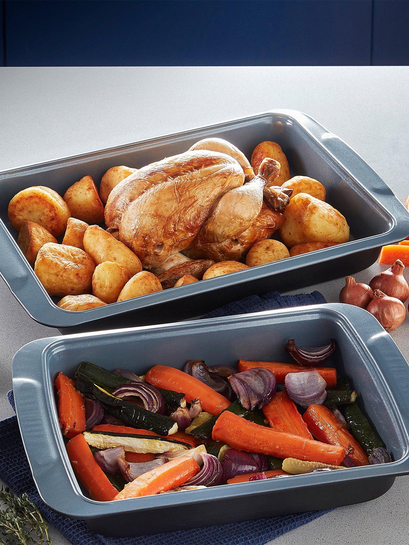 Tower Cerasure 2 Piece Roasting Tray Set, Non-Stick, Graphite