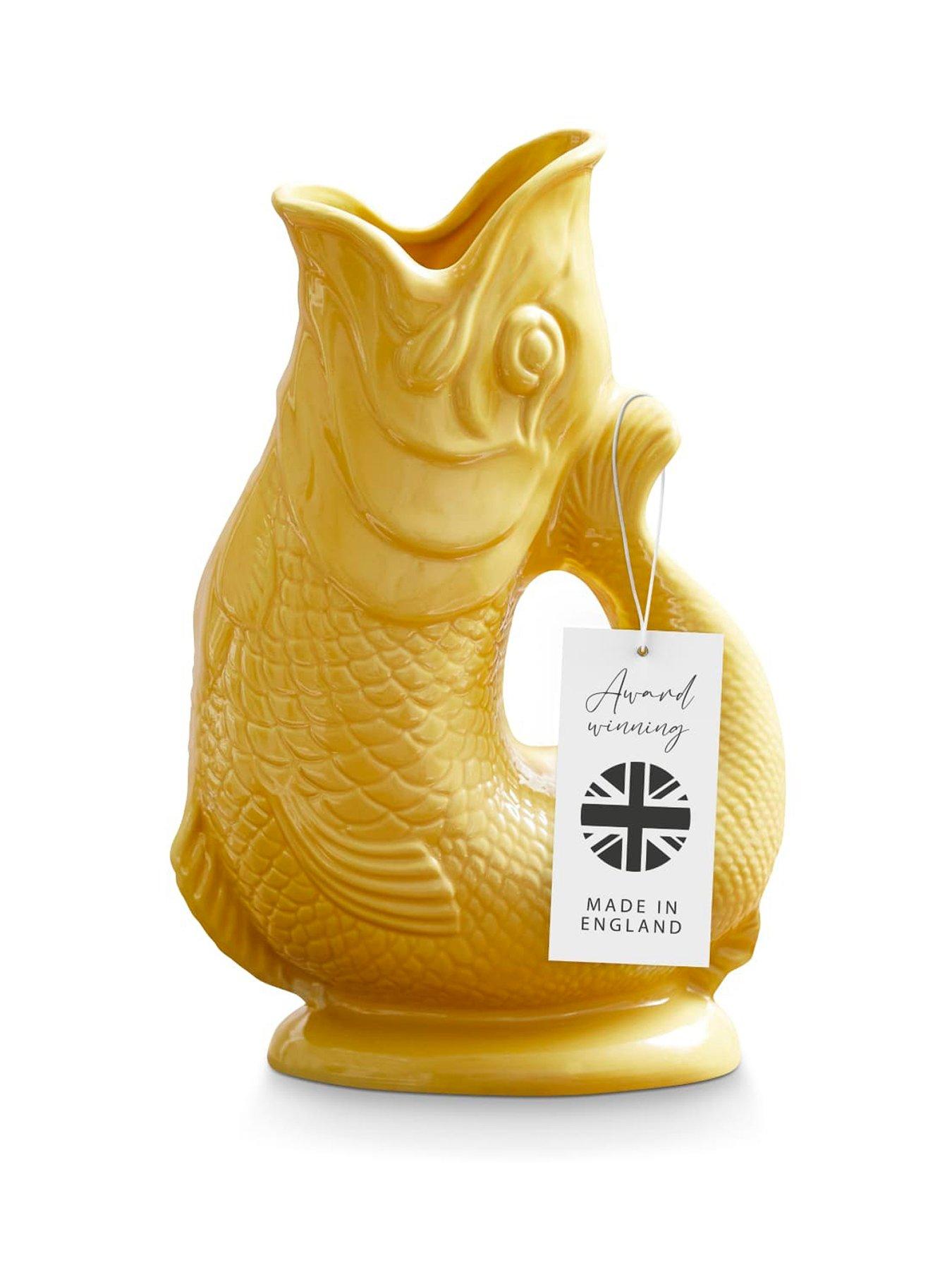 Image 2 of 8 of Wade Fish Jug, Made in Stoke-on-Trent, Earthenware, 1.2L, Yellow