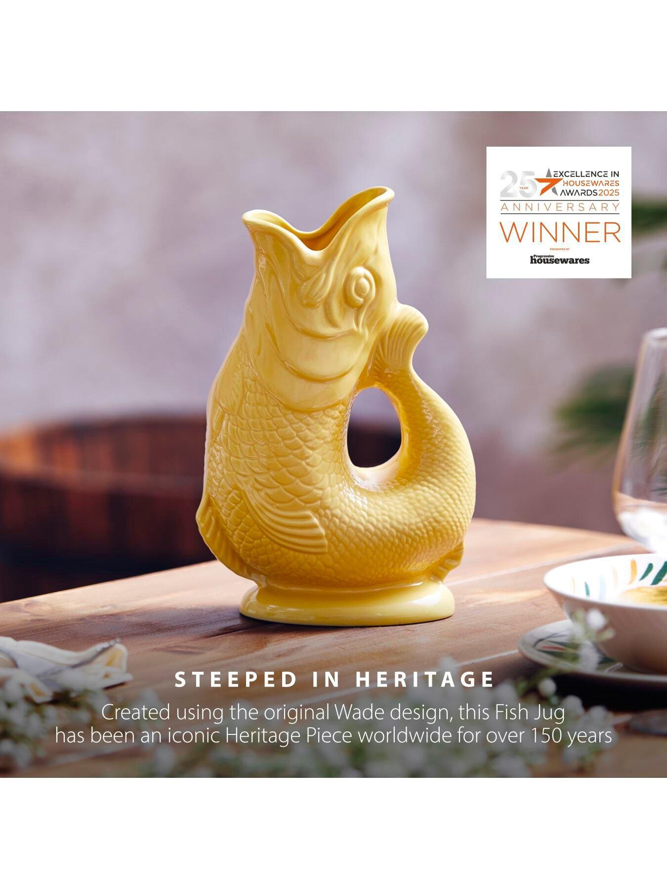 Image 3 of 8 of Wade Fish Jug, Made in Stoke-on-Trent, Earthenware, 1.2L, Yellow