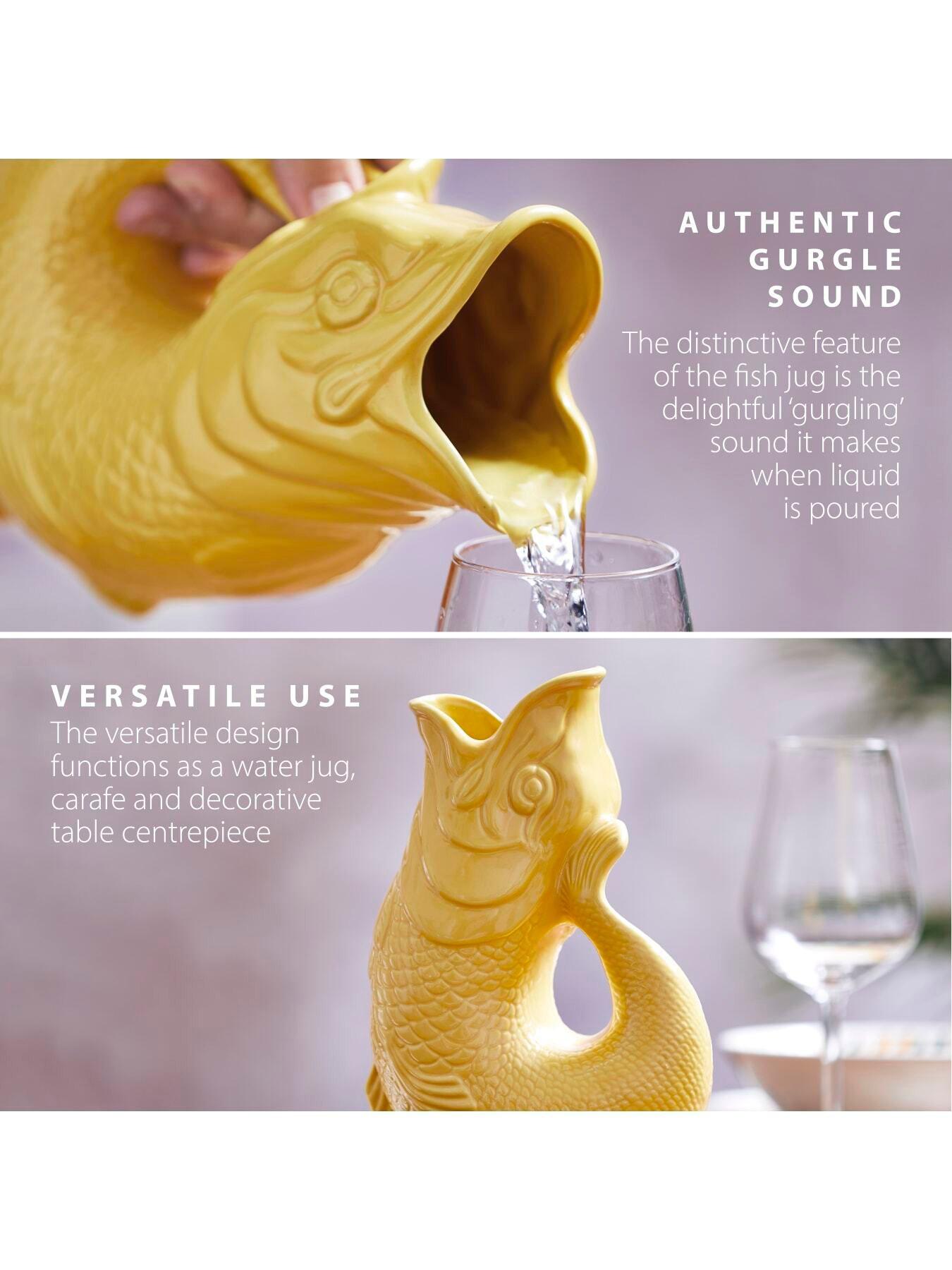 Image 4 of 8 of Wade Fish Jug, Made in Stoke-on-Trent, Earthenware, 1.2L, Yellow