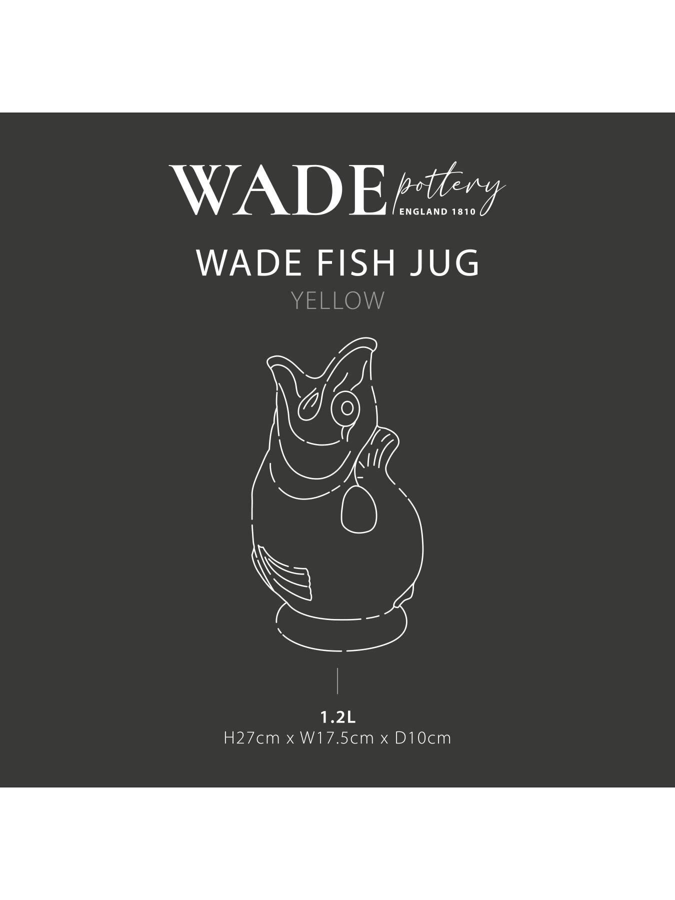 Image 6 of 8 of Wade Fish Jug, Made in Stoke-on-Trent, Earthenware, 1.2L, Yellow