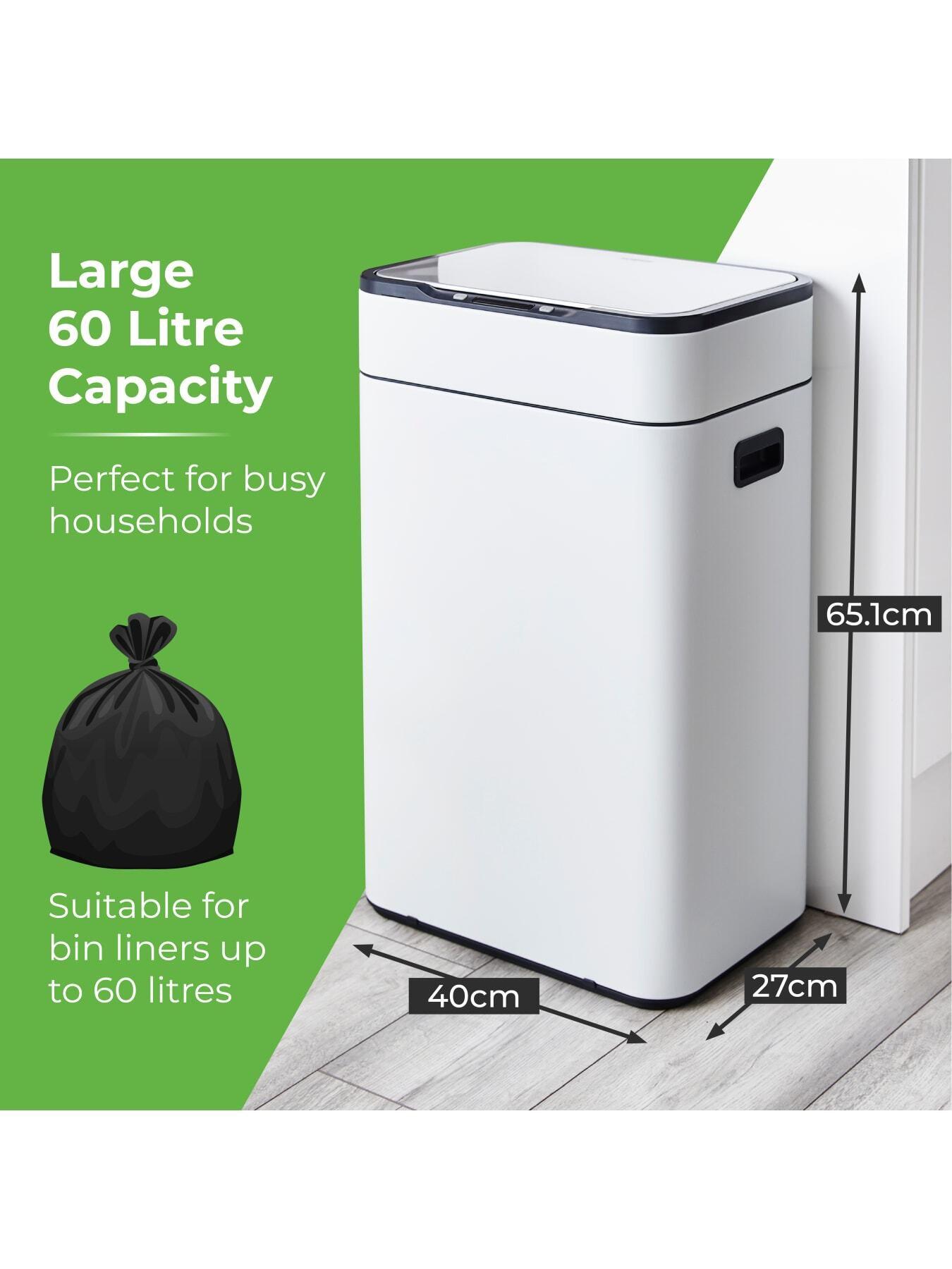 Image 6 of 7 of Tower 60L Ozone Sensor Bin, Carbon Filter, White