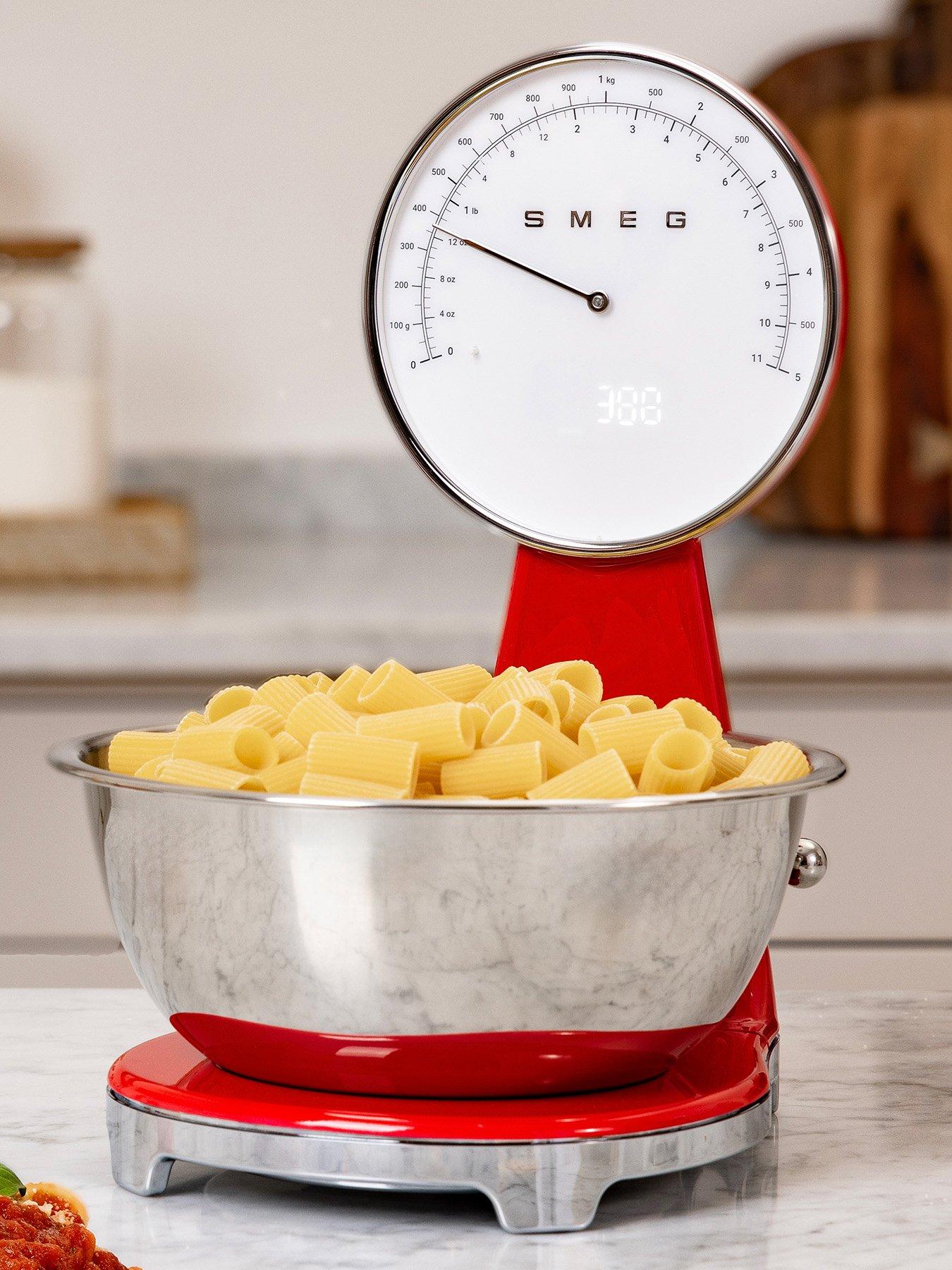 Smeg 50's Style Analogue and Rechargeable Digital Kitchen Scales, Red