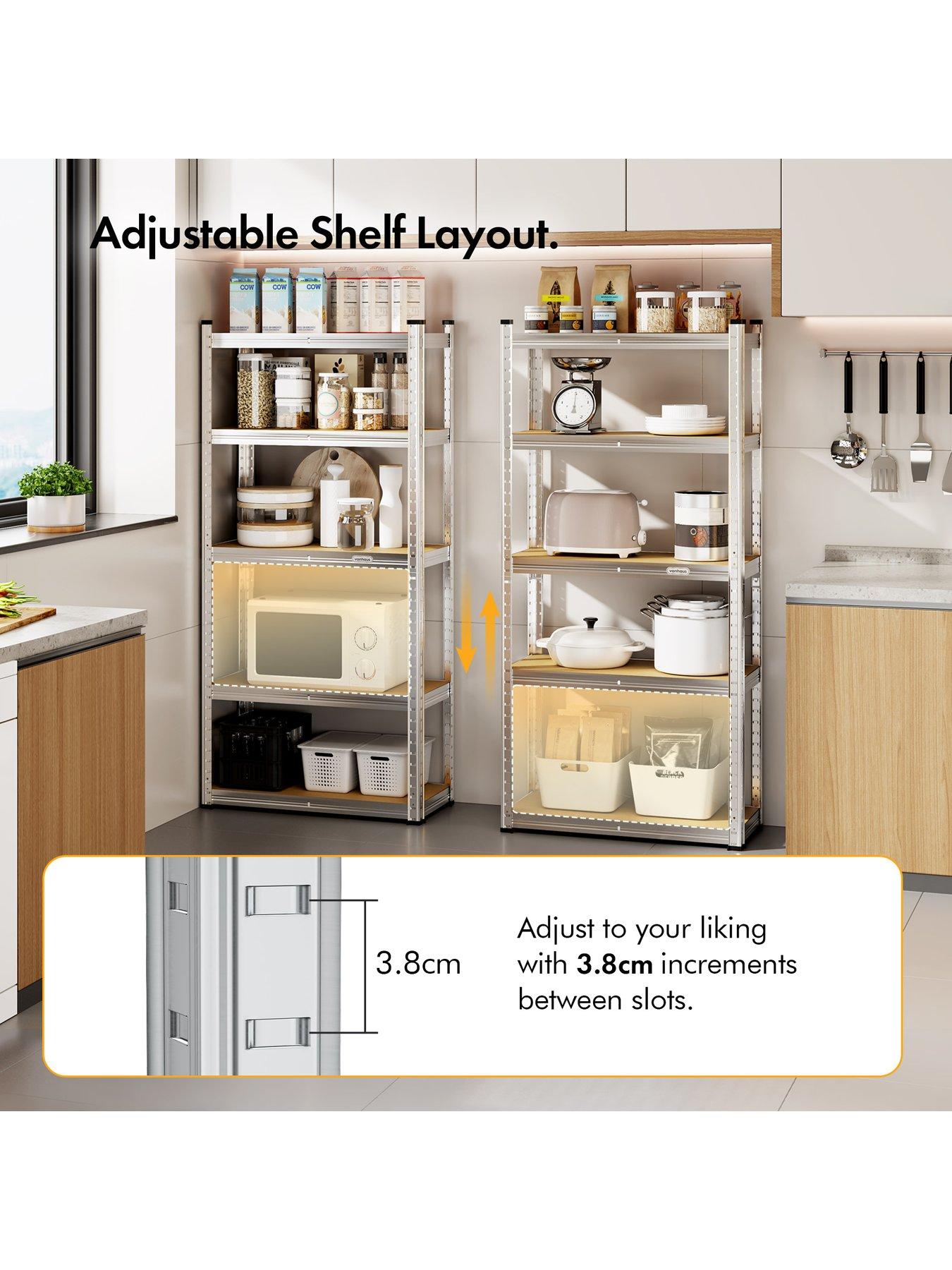 Image 4 of 8 of Vonhaus 5-Tier Galvanised Steel Shelving Unit -  Silver (150 x 70 x 30cm)